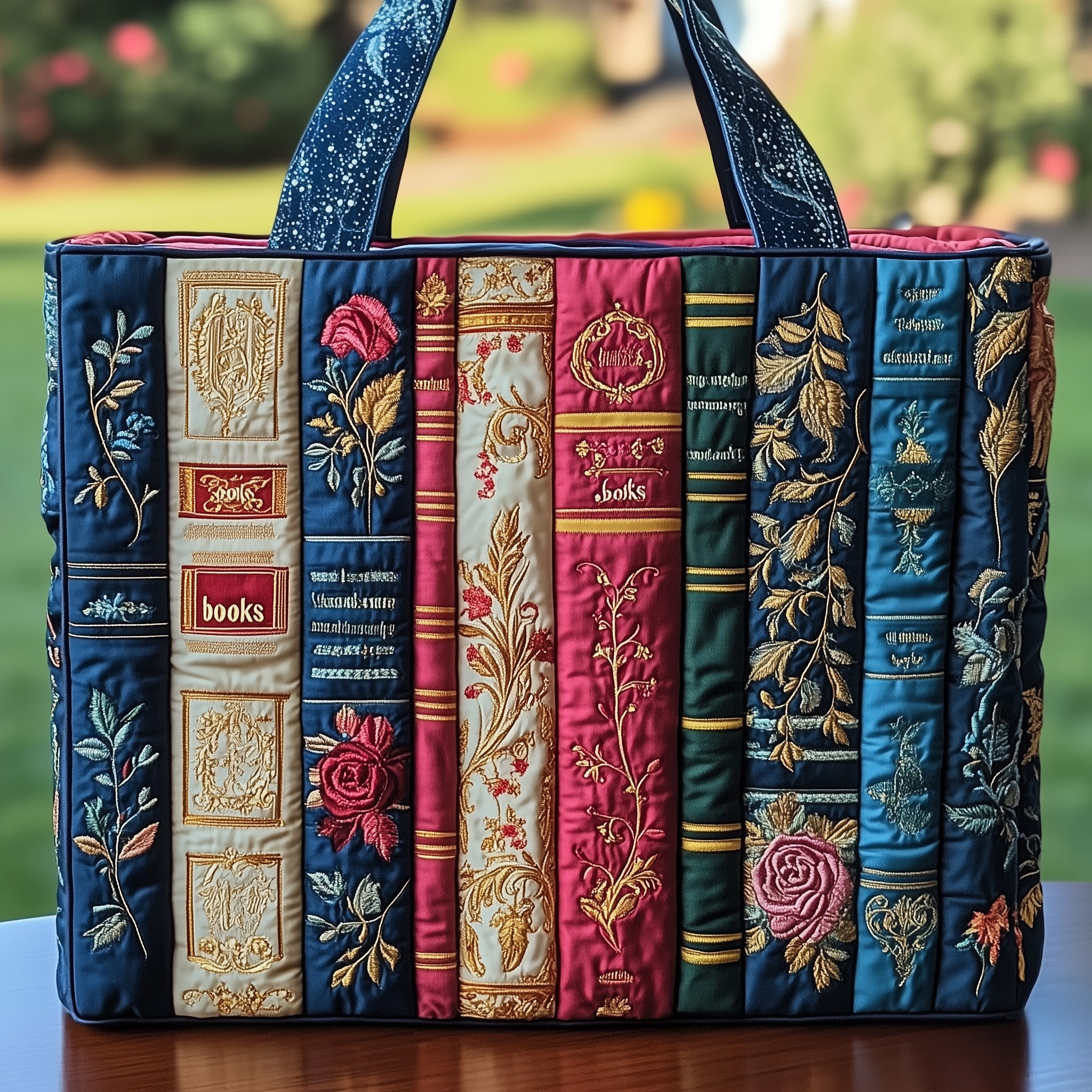 Vintage Books Quilted Tote Bag GFTOHD8091