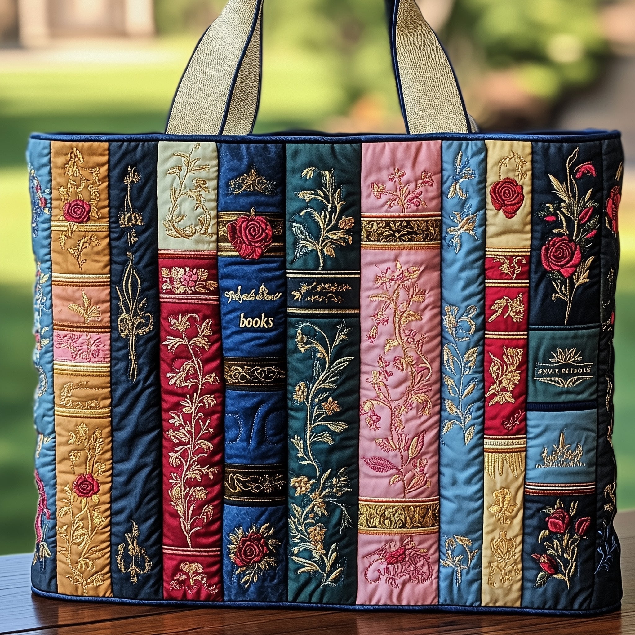 Vintage Books Quilted Tote Bag GFTOHD8092