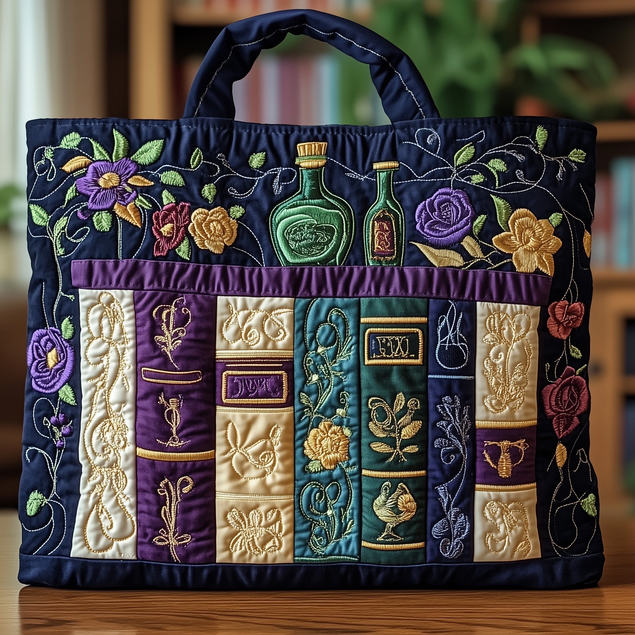 Mystic Bookshelf Quilted Tote Bag GFTOHD8097