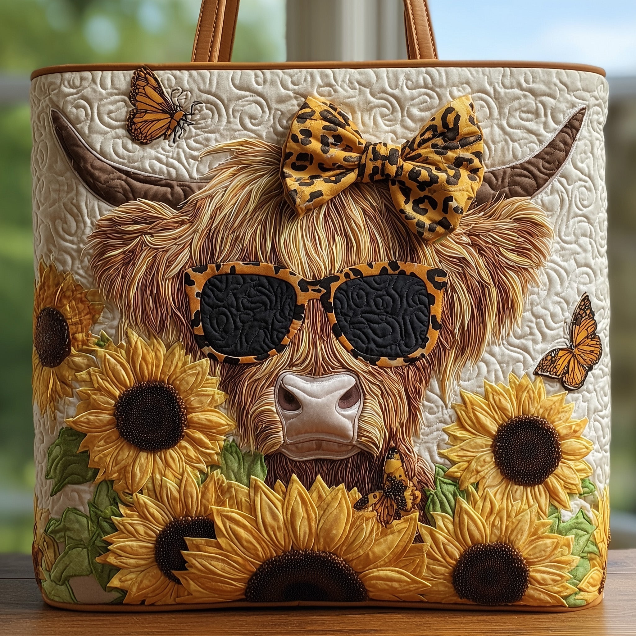 Highland Cow Quilted Tote Bag GFTOHD8258