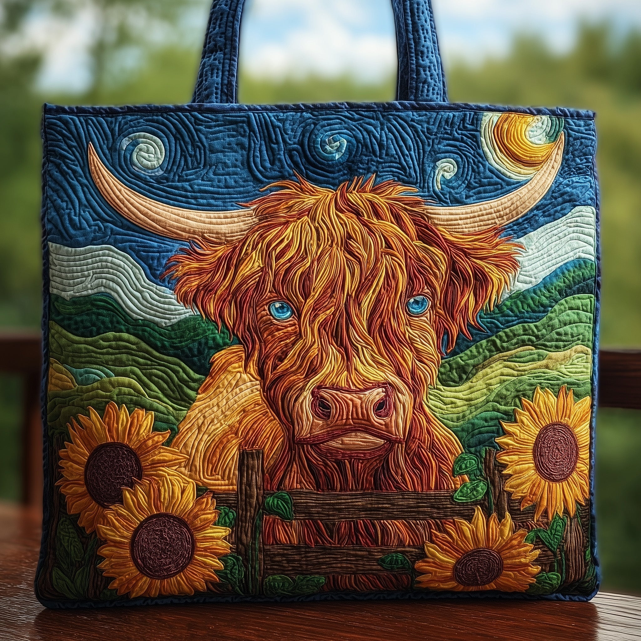 Highland Cow Quilted Tote Bag GFTOHD8260