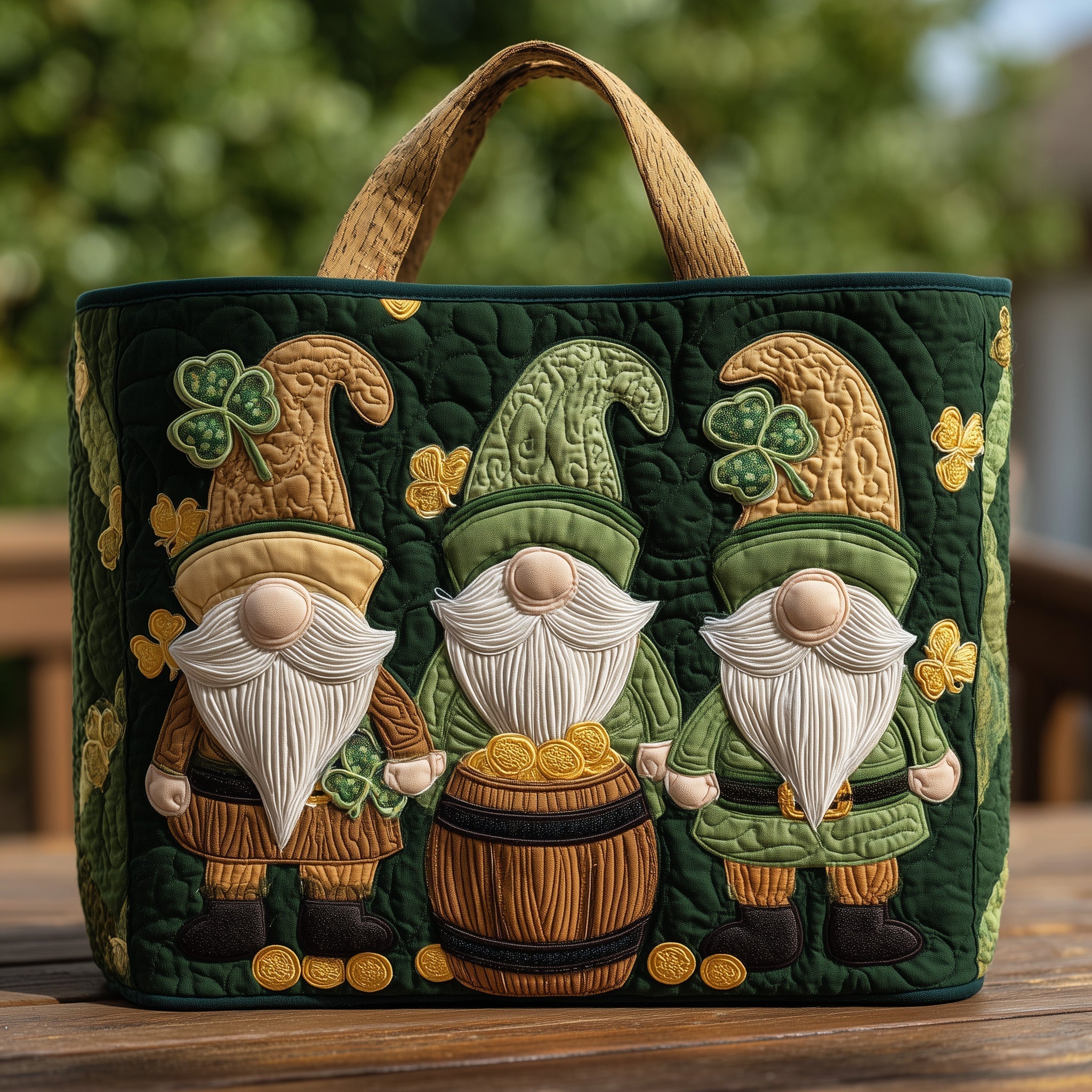 Lucky Gnomes Quilted Tote Bag GFTOHD8268