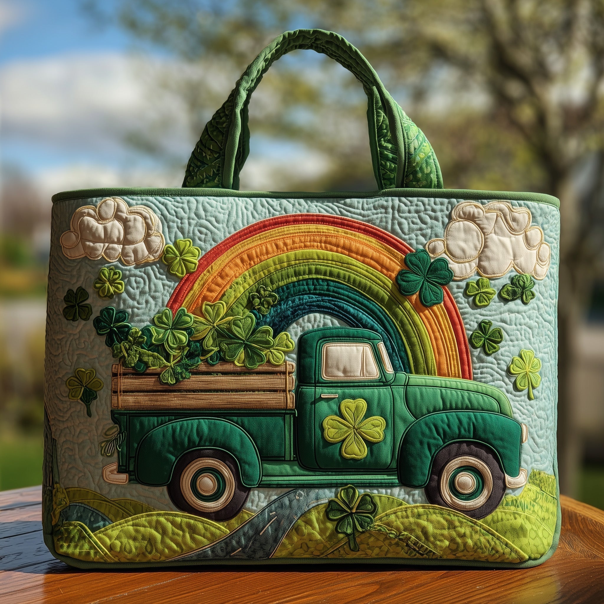 Irish Lucky Truck Quilted Tote Bag GFTOHD8270