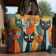 Whimsical Whiskers Quilted Tote Bag GFTOHD8297