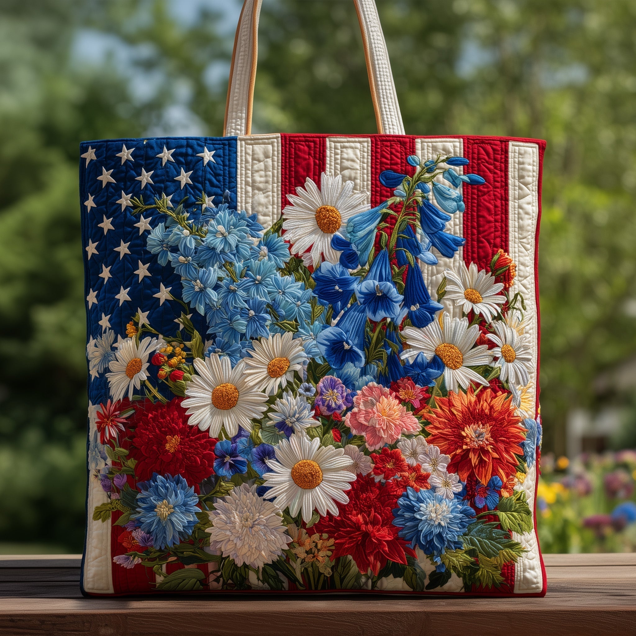 Fourth of July Quilted Tote Bag GFTOHD8361