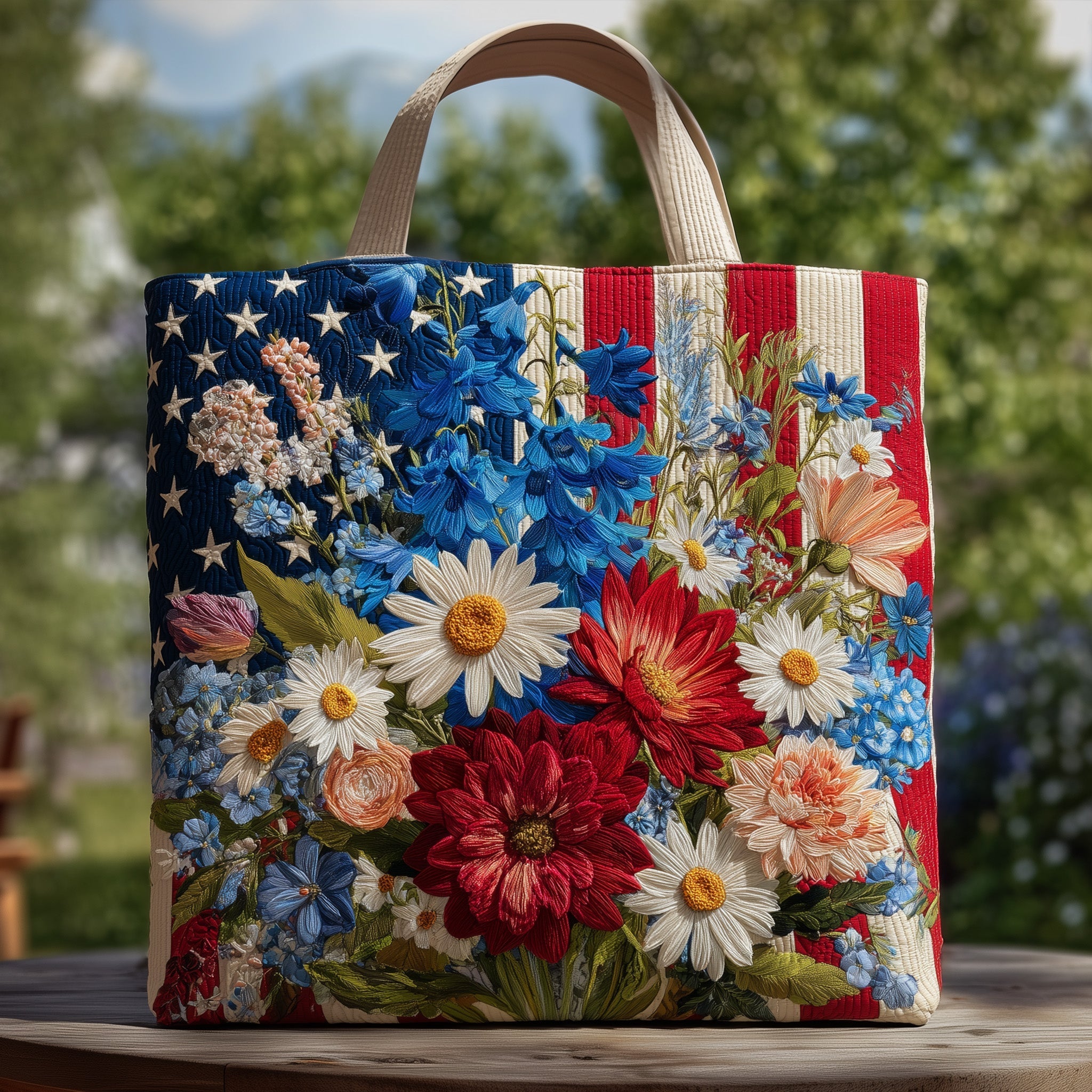 Fourth of July Quilted Tote Bag GFTOHD8362