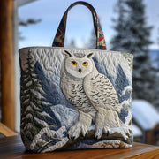 Snowy Owl Quilted Tote Bag GFTOHD8732