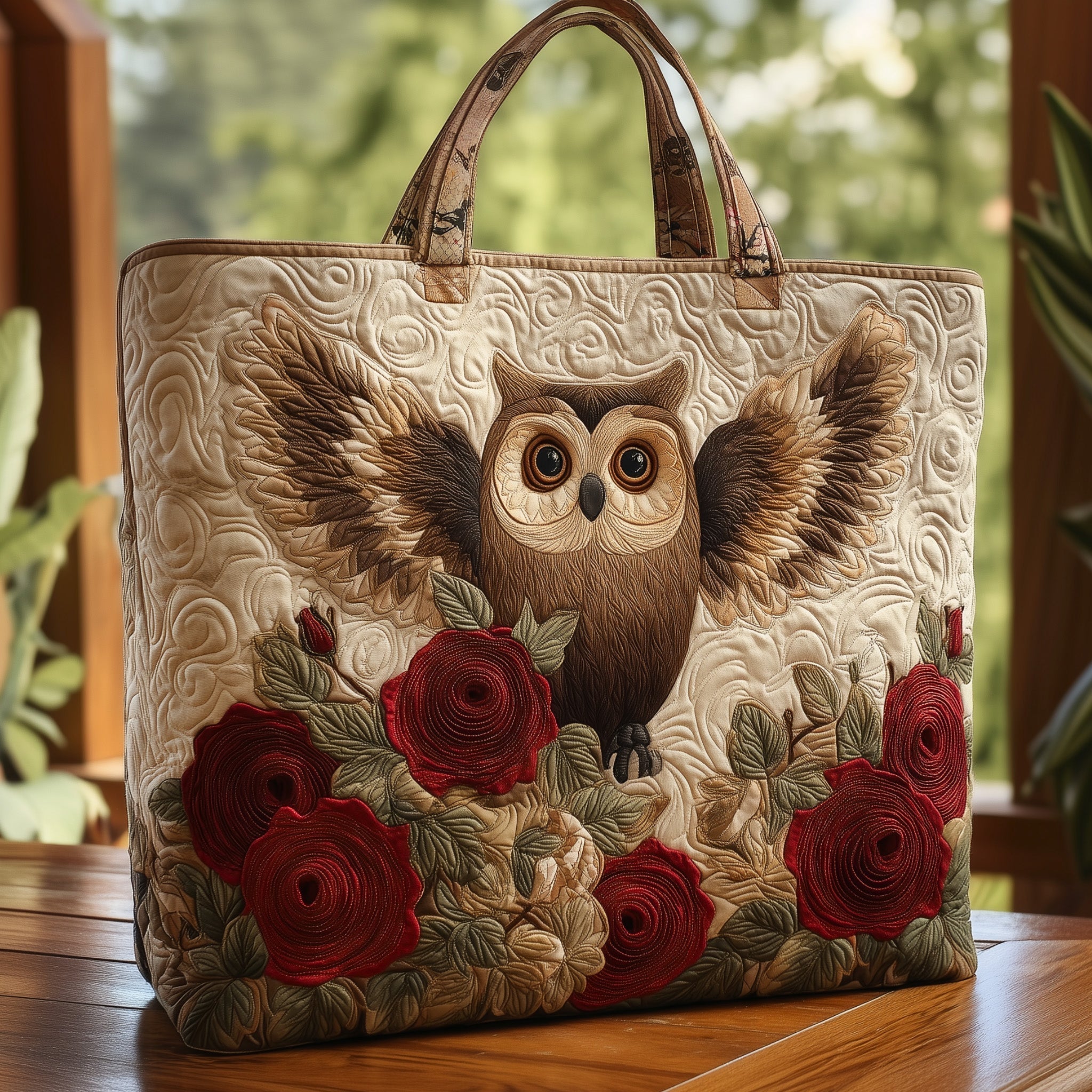 Owl Spirit Quilted Tote Bag GFTOHD8742