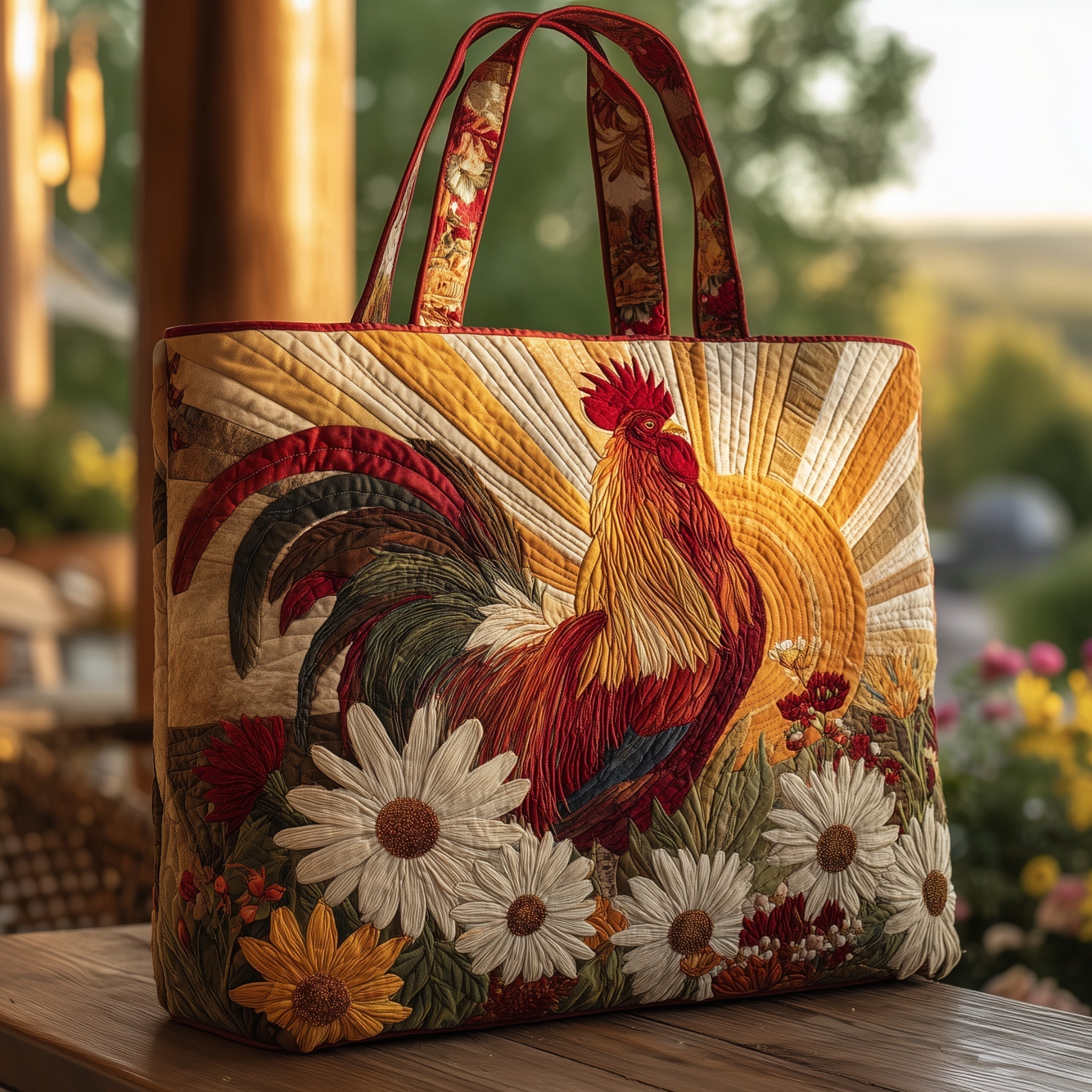 Rooster Pride Quilted Tote Bag GFTOHD8757