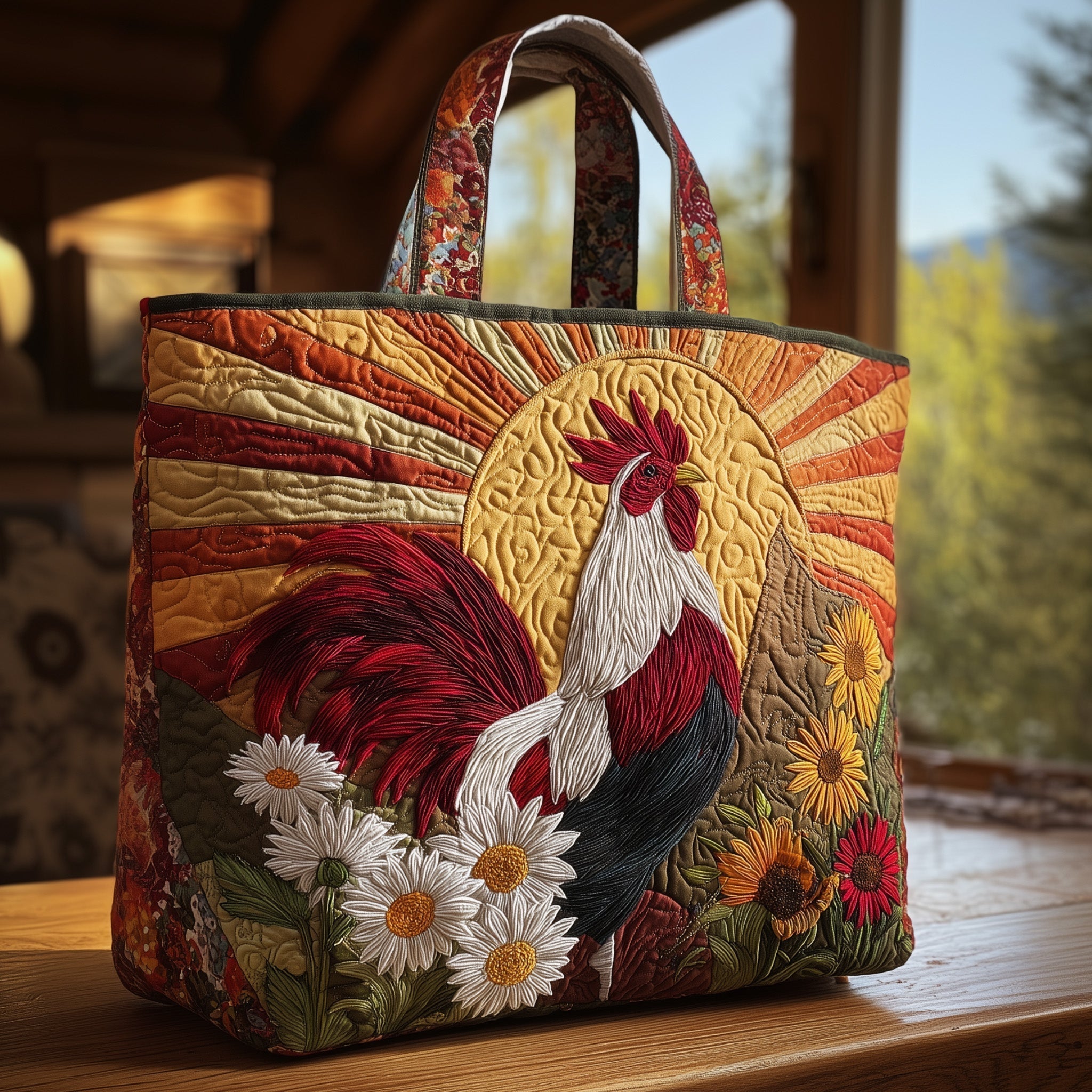 Rooster Pride Quilted Tote Bag GFTOHD8758