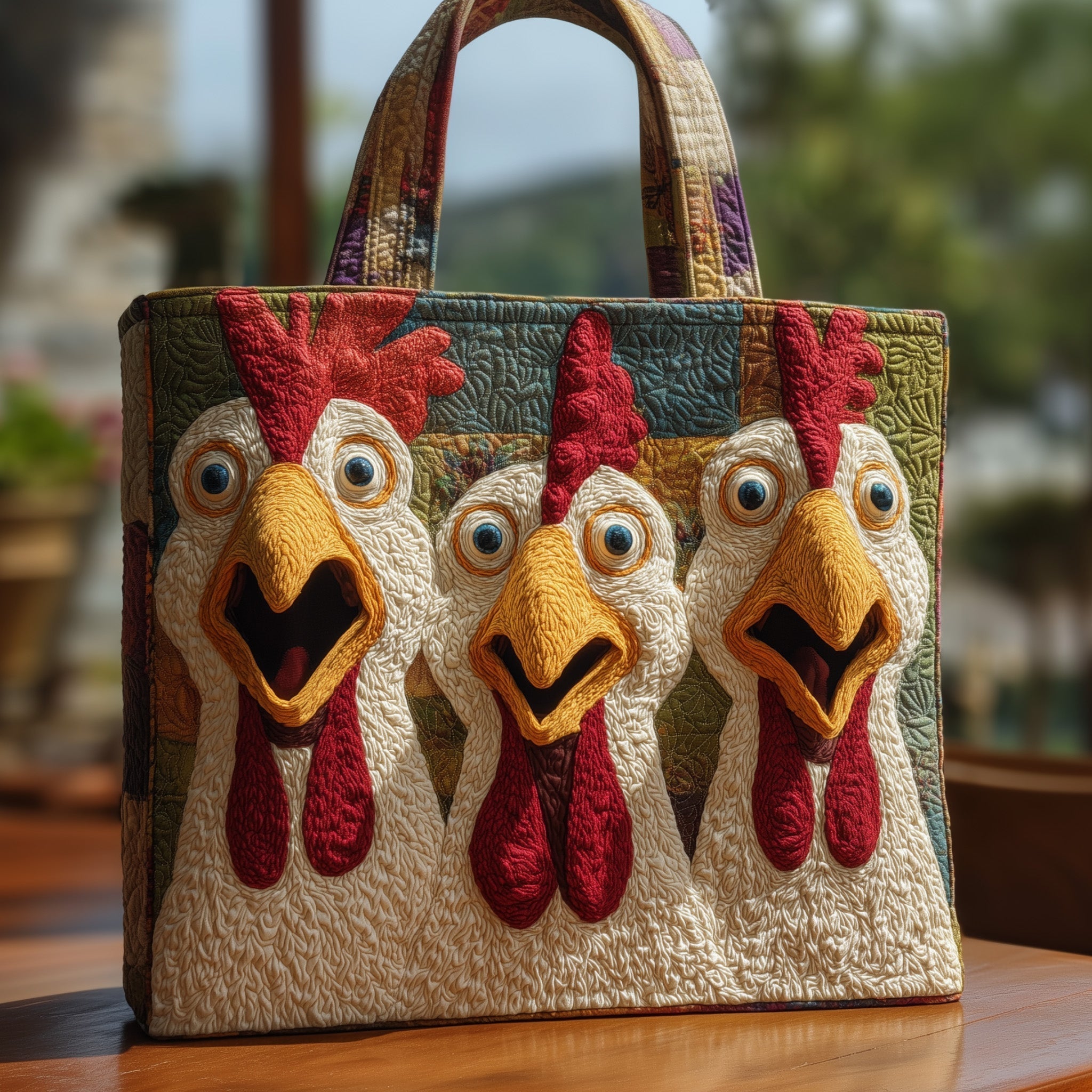 Funky Chicken Quilted Tote Bag GFTOHD8761