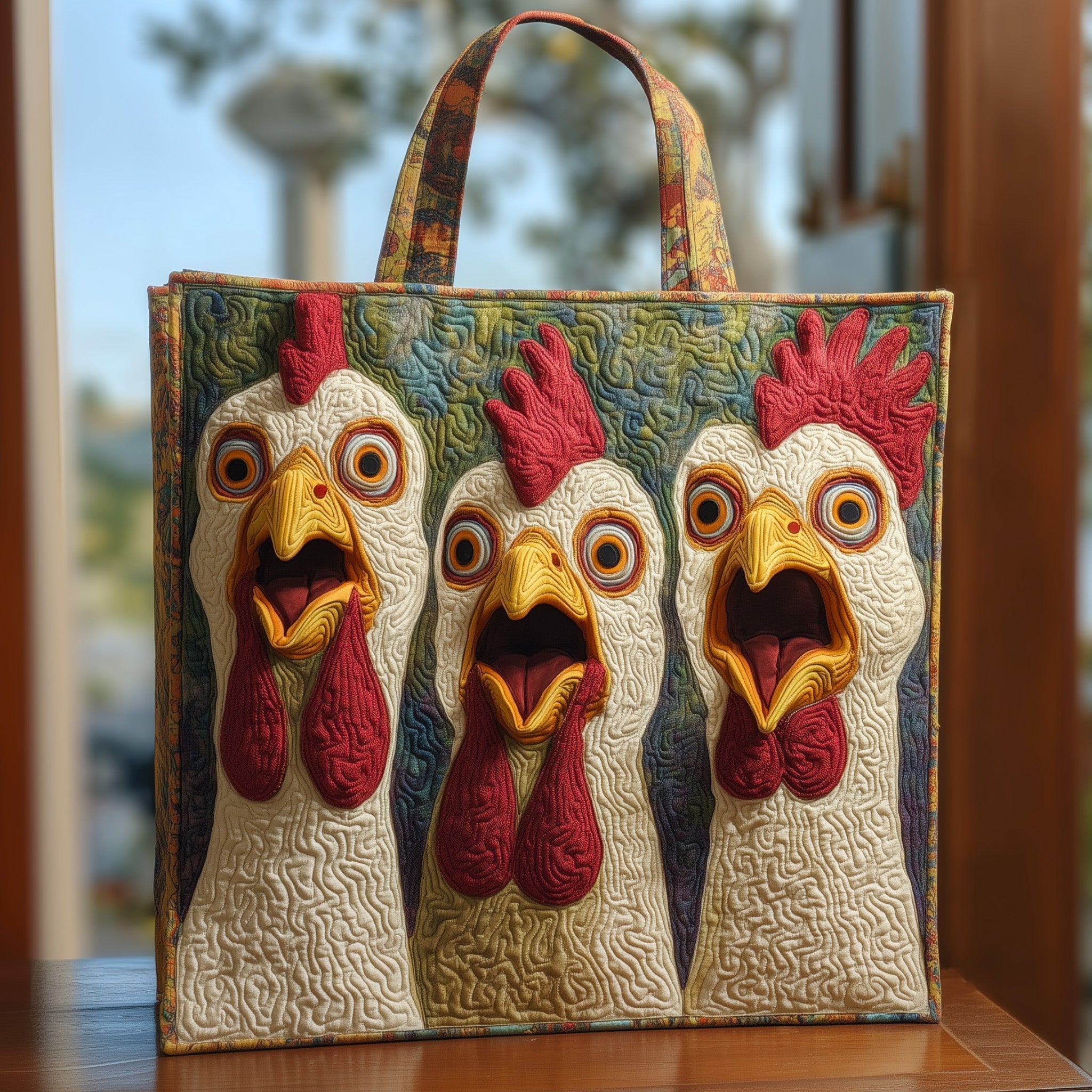 Funky Chicken Quilted Tote Bag GFTOHD8762
