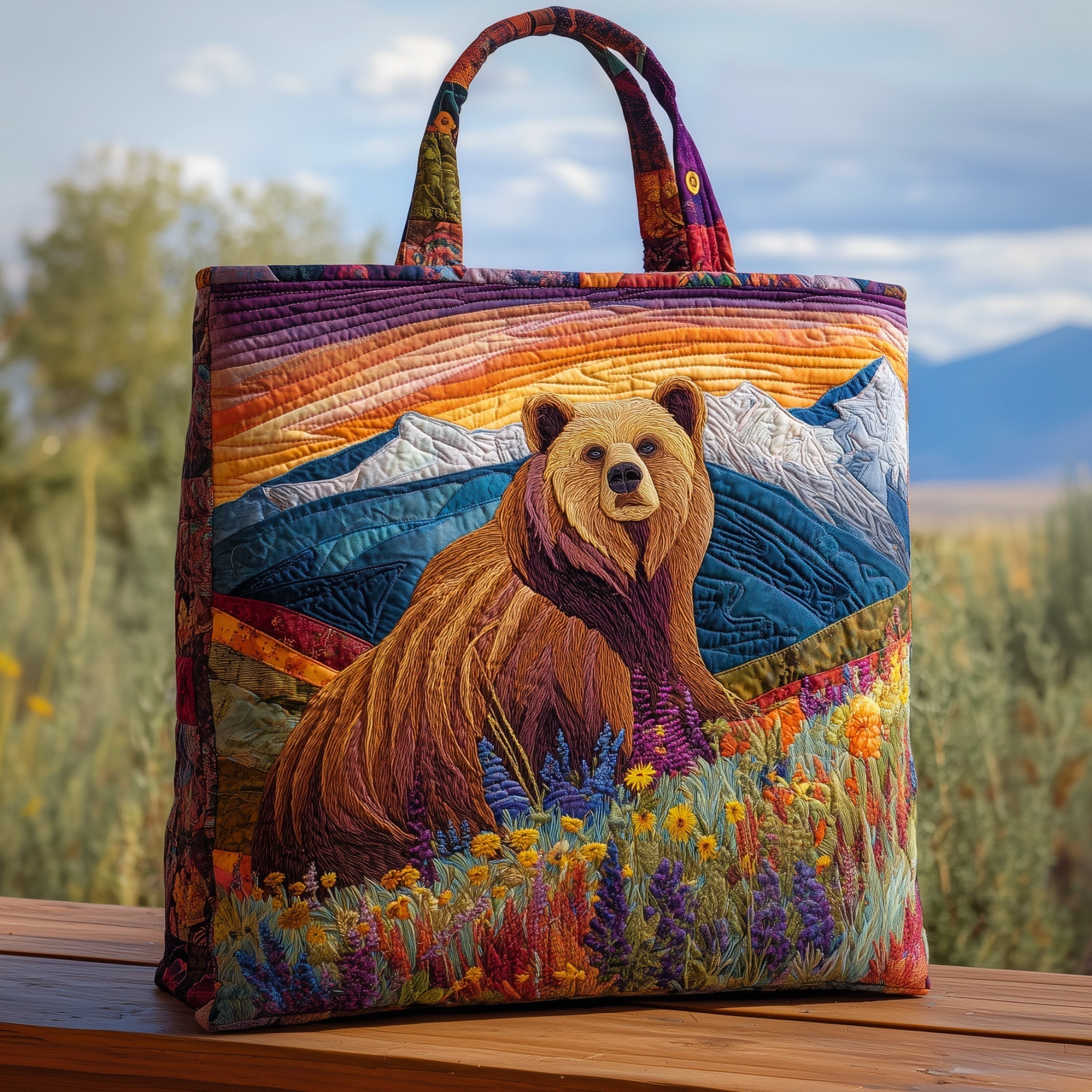 Majestic Bear Quilted Tote Bag GFTOHD8835
