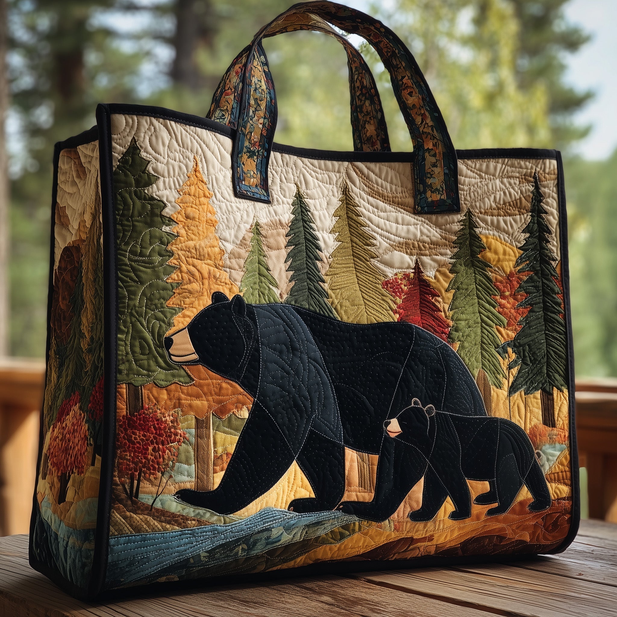 Majestic Bear Quilted Tote Bag GFTOHD8837