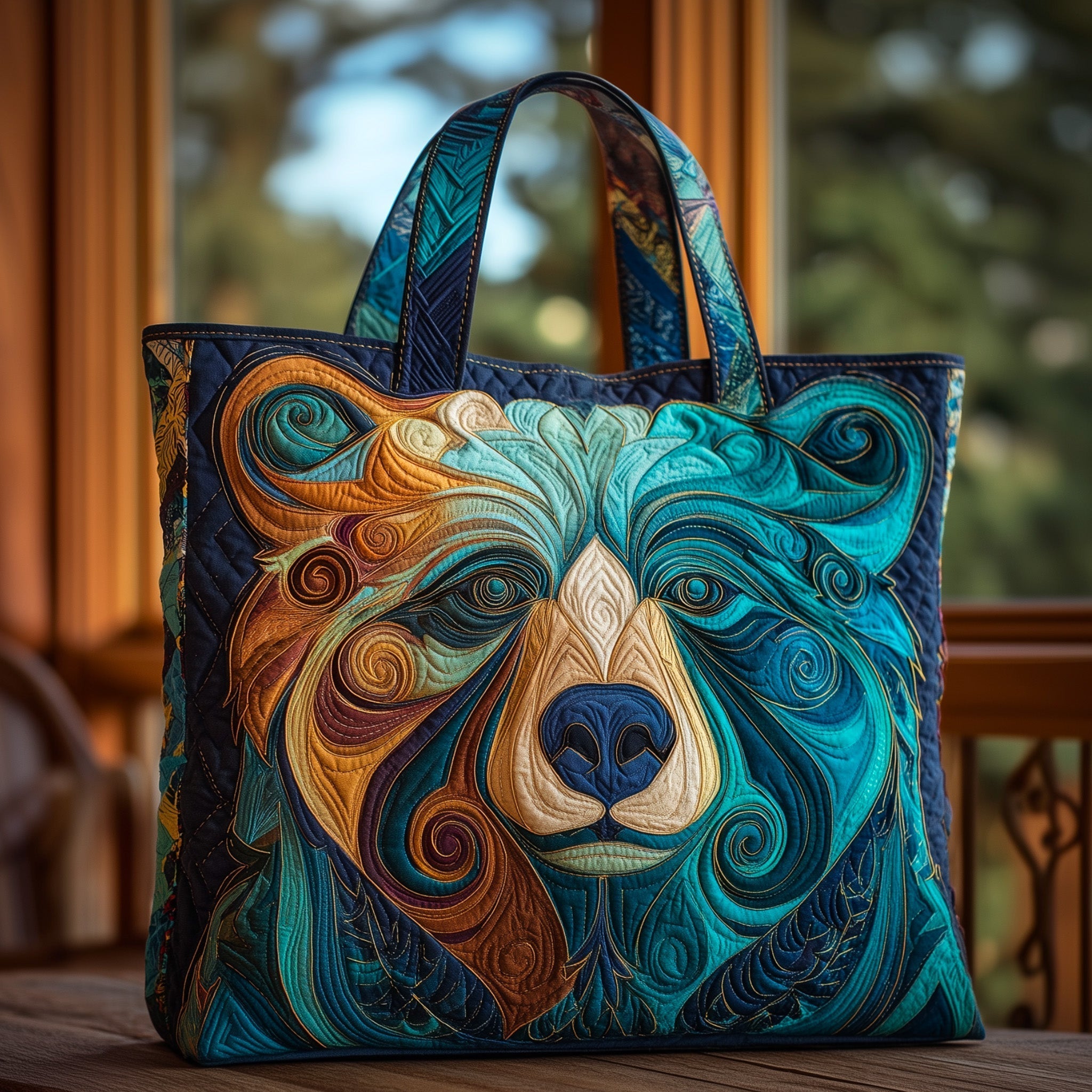Majestic Bear Quilted Tote Bag GFTOHD8842