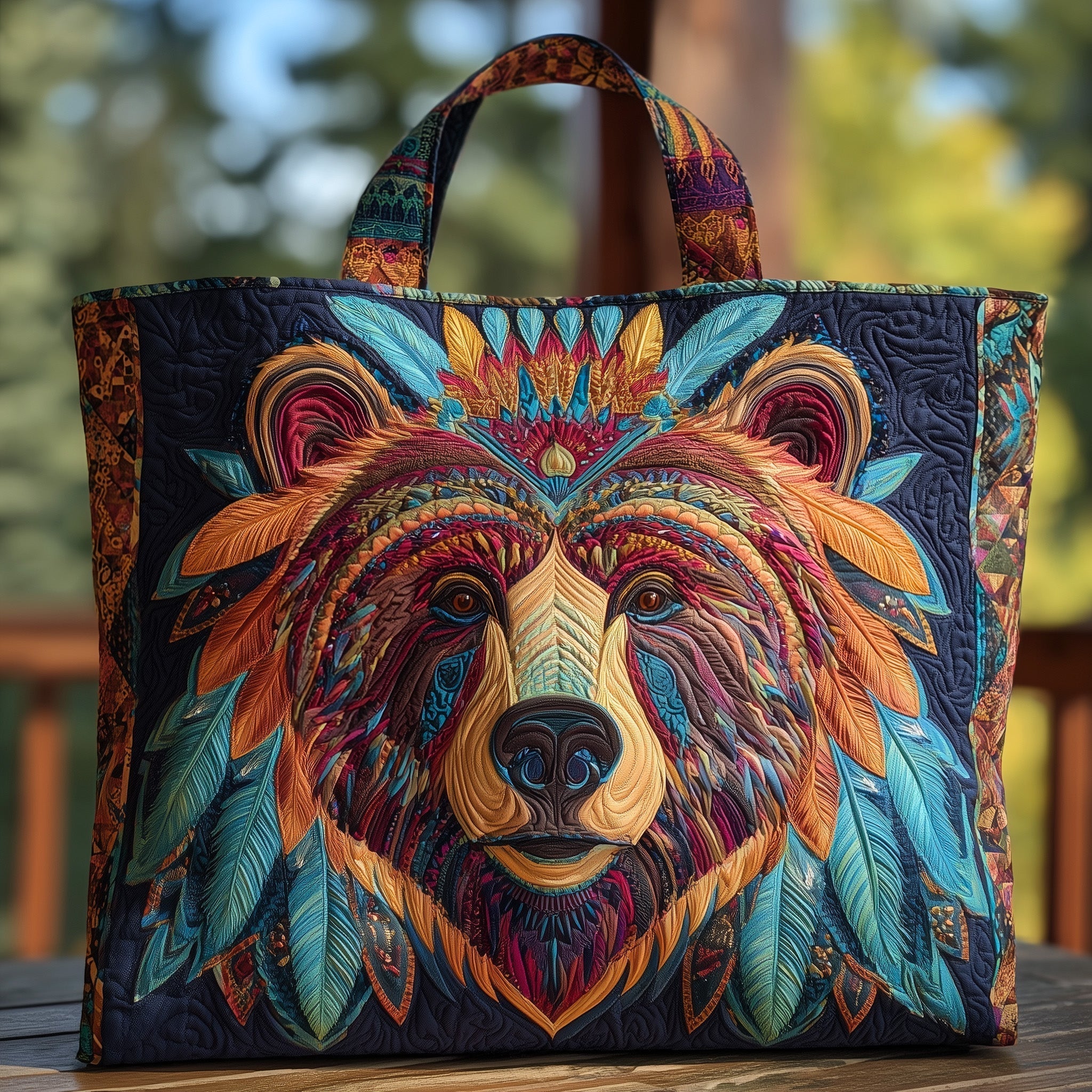 Majestic Bear Quilted Tote Bag GFTOHD8845