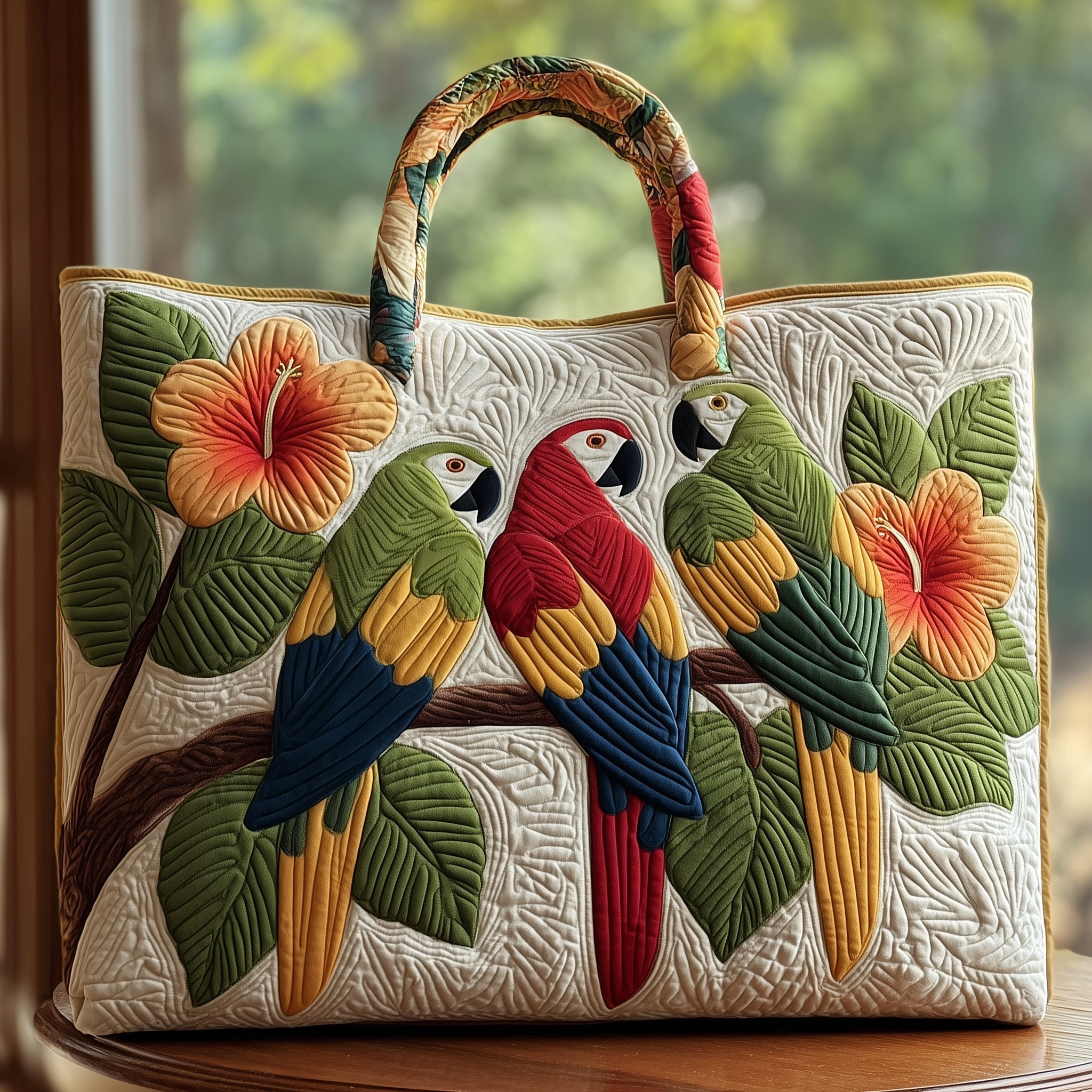 Parrot Paradise Quilted Tote Bag GFTOHD8847