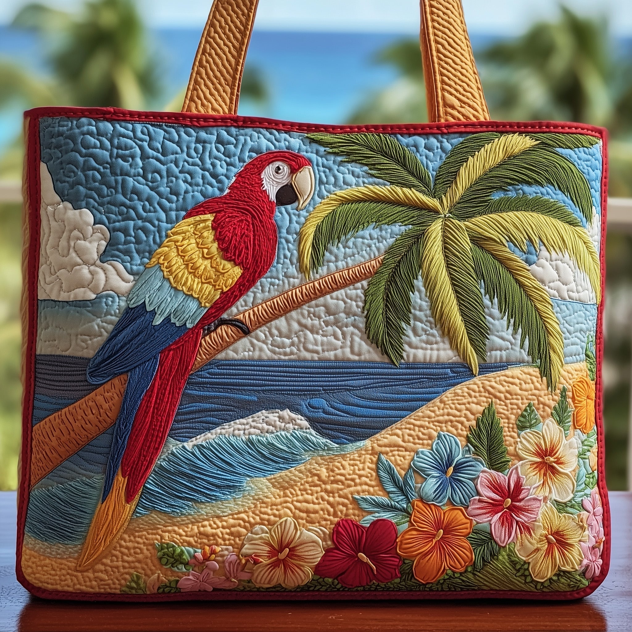 Parrot Paradise Quilted Tote Bag GFTOHD8858