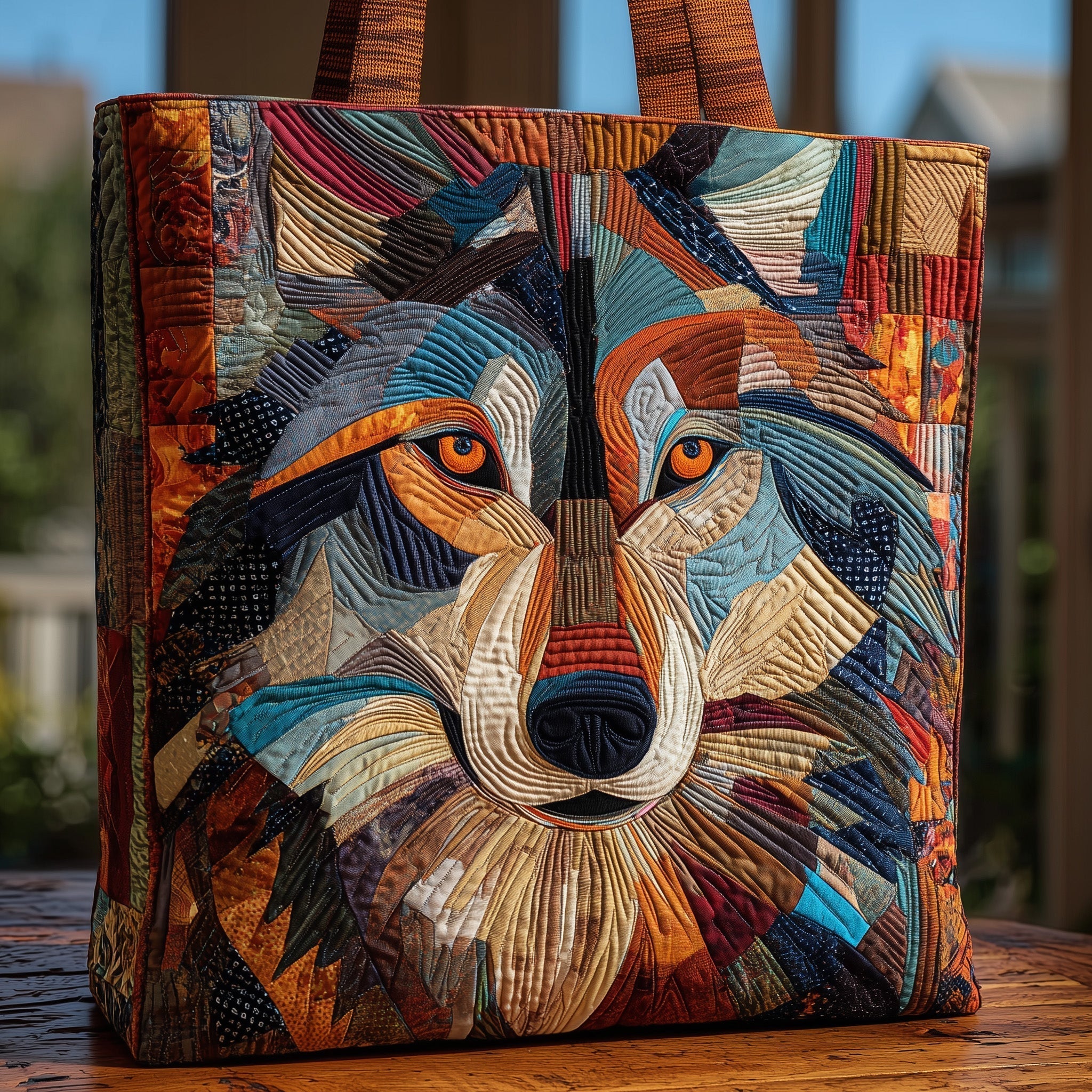 Majestic Wolf Quilted Tote Bag GFTOHD8870