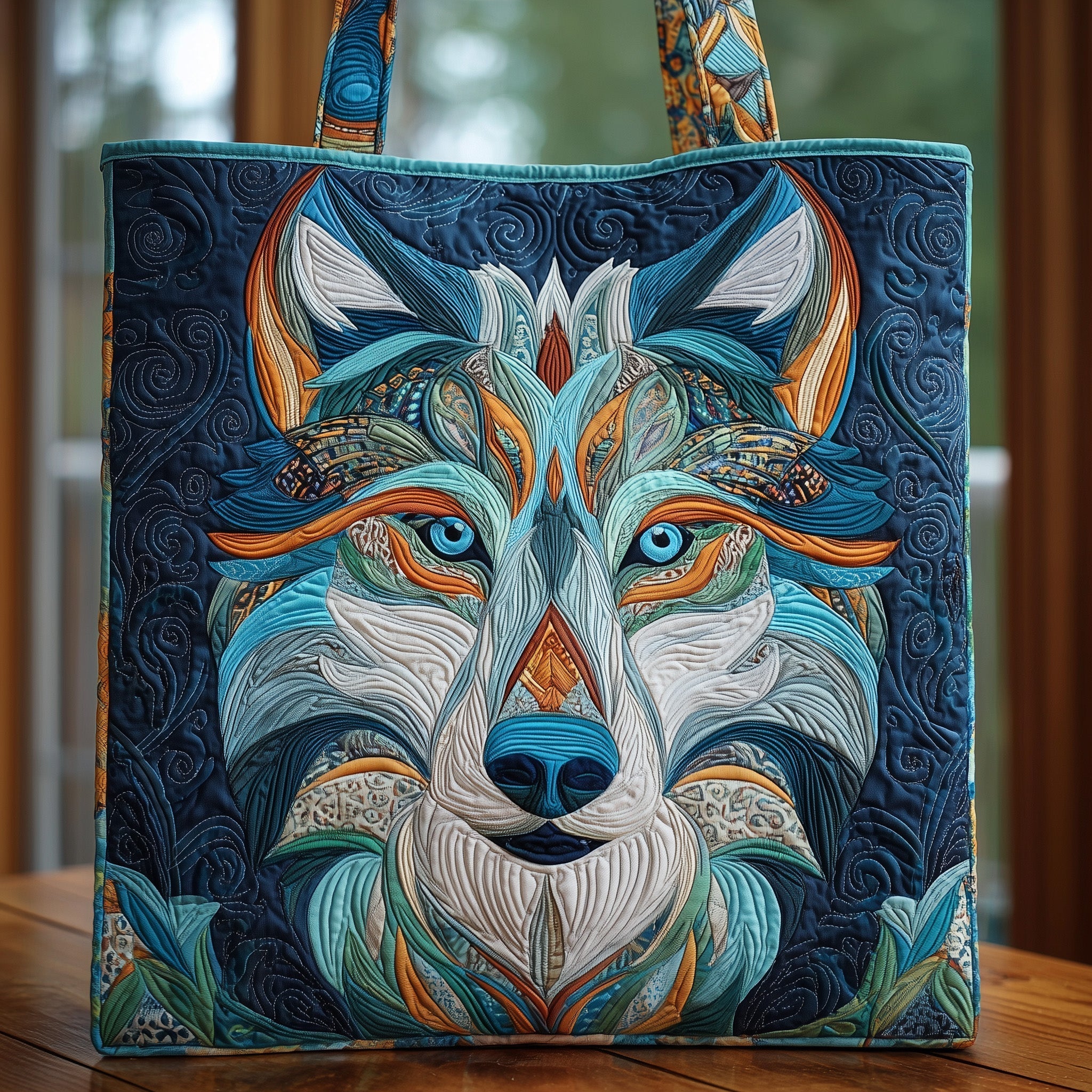 Majestic Wolf Quilted Tote Bag GFTOHD8871
