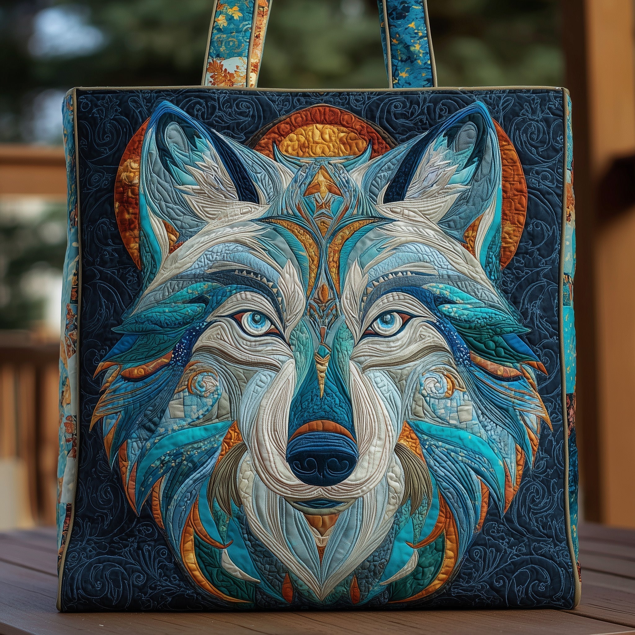 Majestic Wolf Quilted Tote Bag GFTOHD8872
