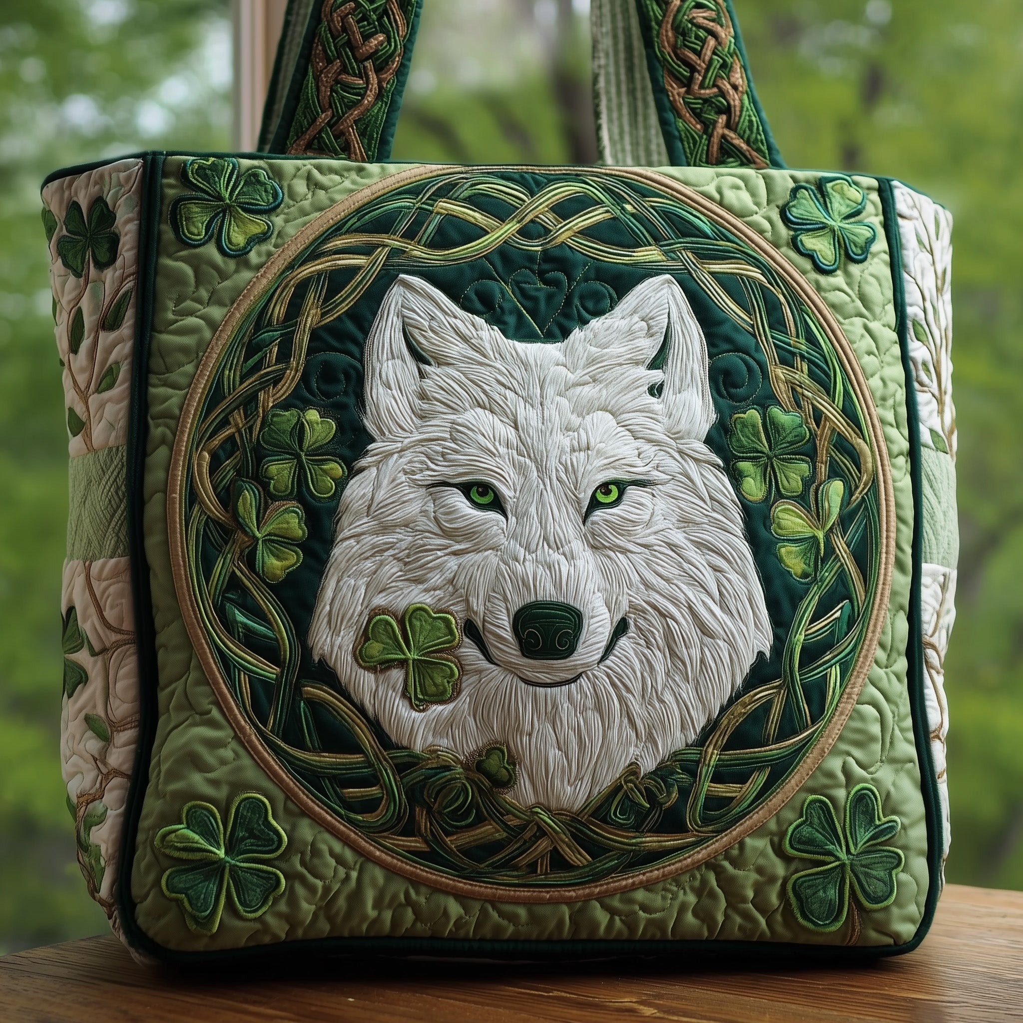 Celtic Wolf Quilted Tote Bag GFTOHD8873