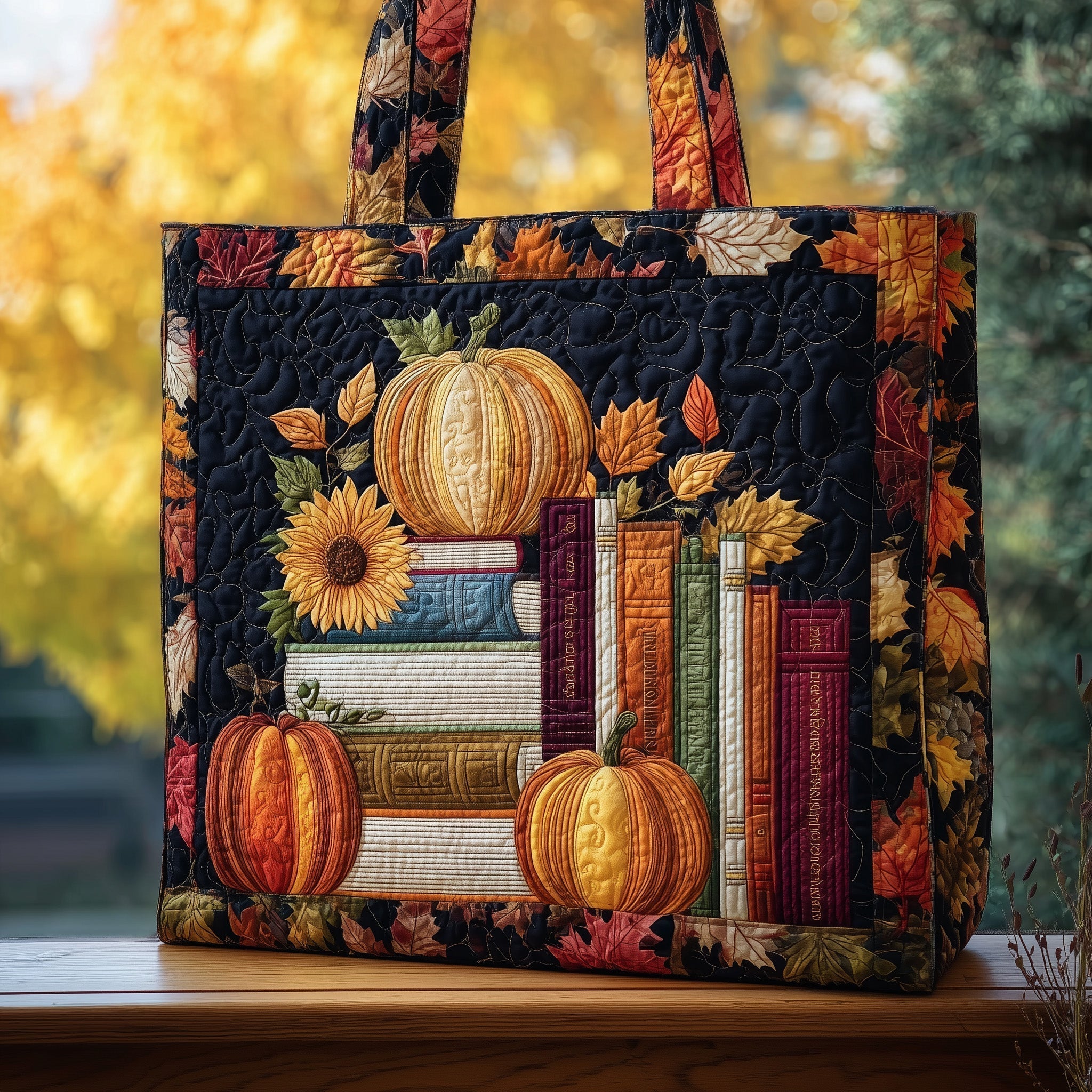 Vintage Literary Quilted Tote Bag GFTOHD8905