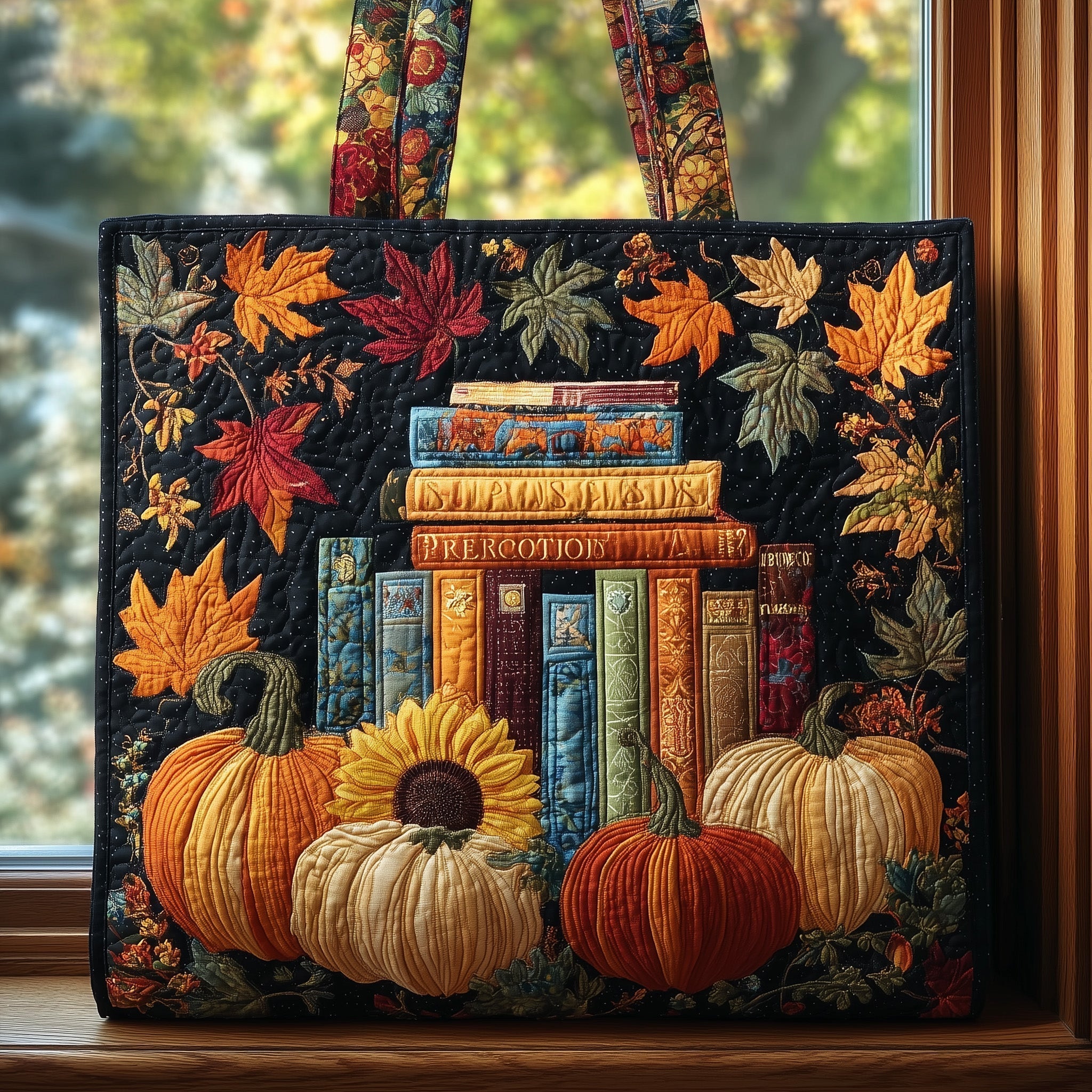 Vintage Literary Quilted Tote Bag GFTOHD8906