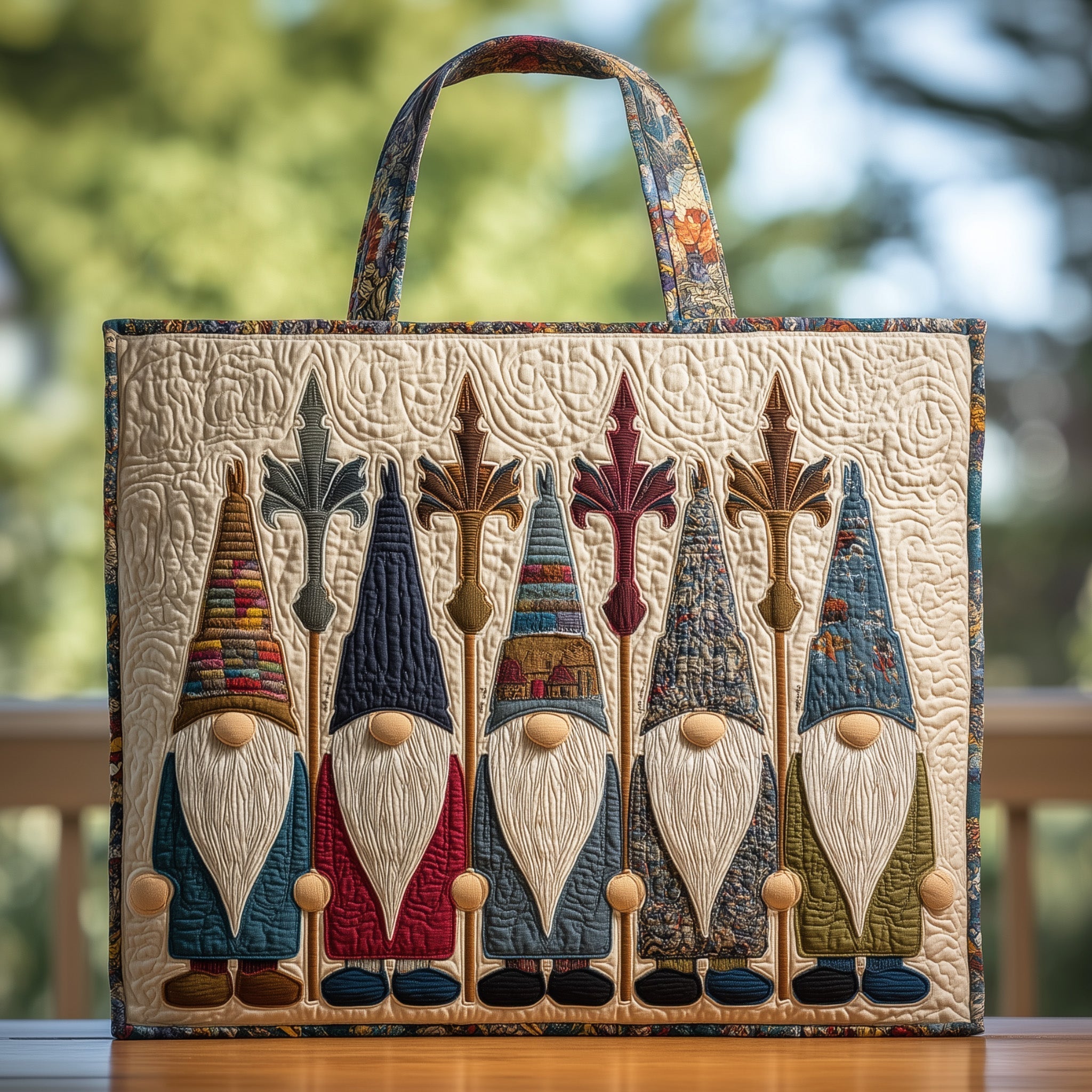 Native Gnomes Quilted Tote Bag GFTOHD8984