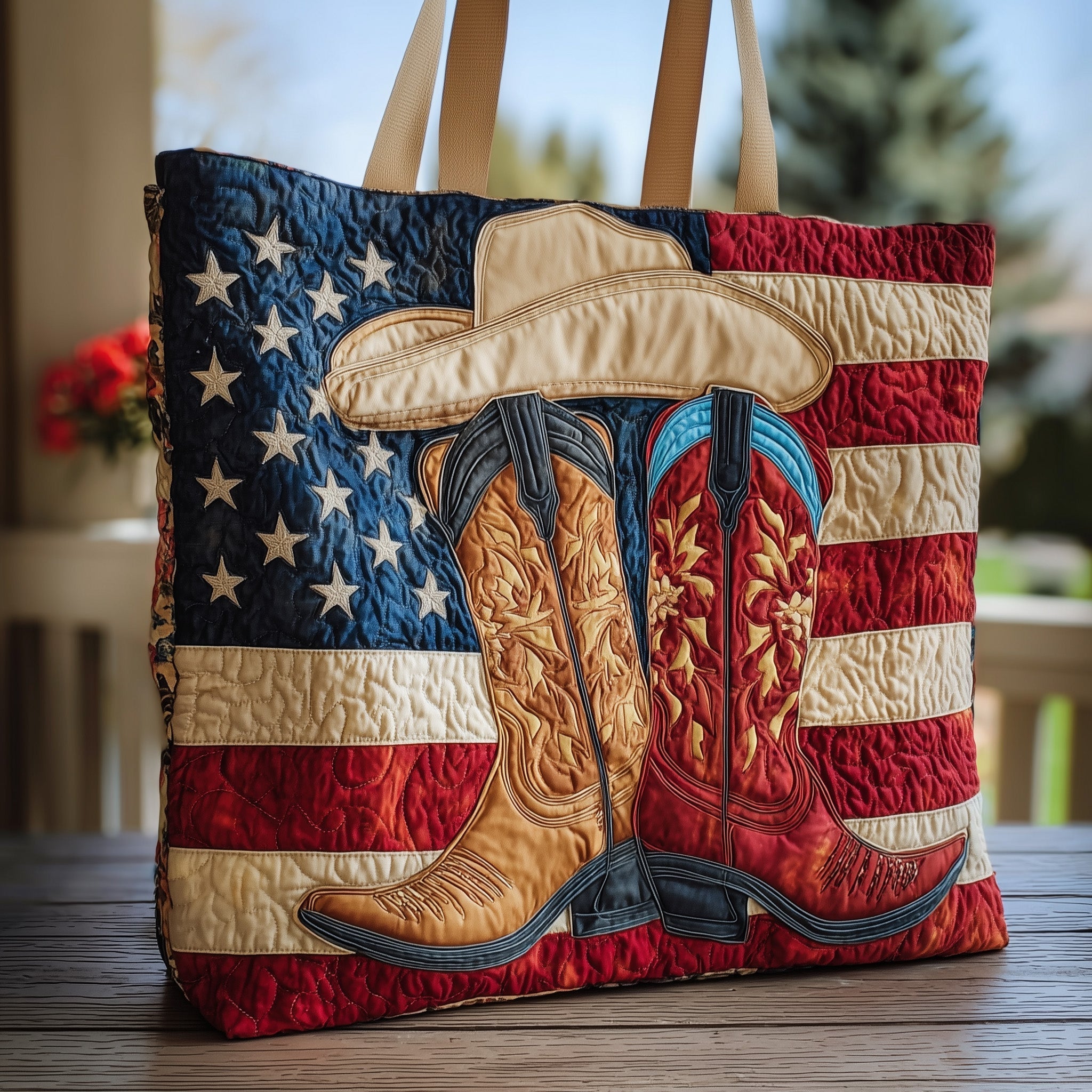 Cowboy Boots Quilted Tote Bag GFTOHD8998