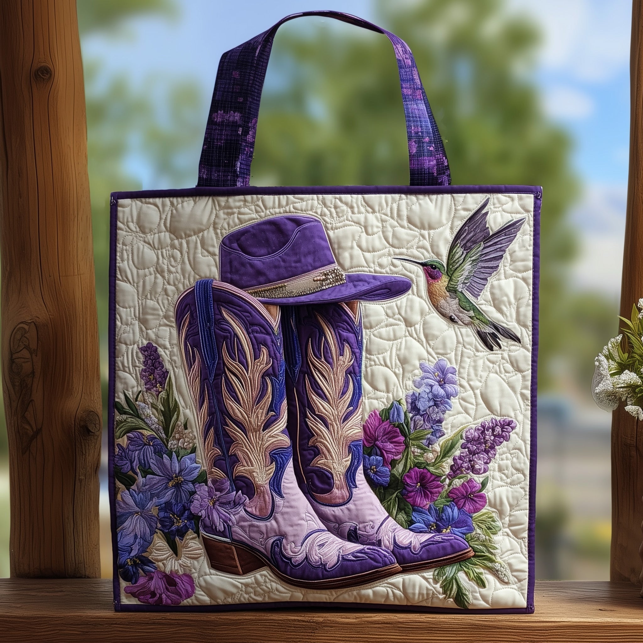 Cowboy Boots Quilted Tote Bag GFTOHD9000