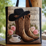 Cowboy Boots Quilted Tote Bag GFTOHD9003