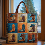 Cowboy Boots Quilted Tote Bag GFTOHD9012