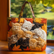 Autumn Cat Nap Quilted Tote Bag GFTOHD9039