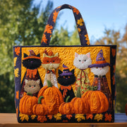Cat Coven Halloween Quilted Tote Bag GFTOHD9042