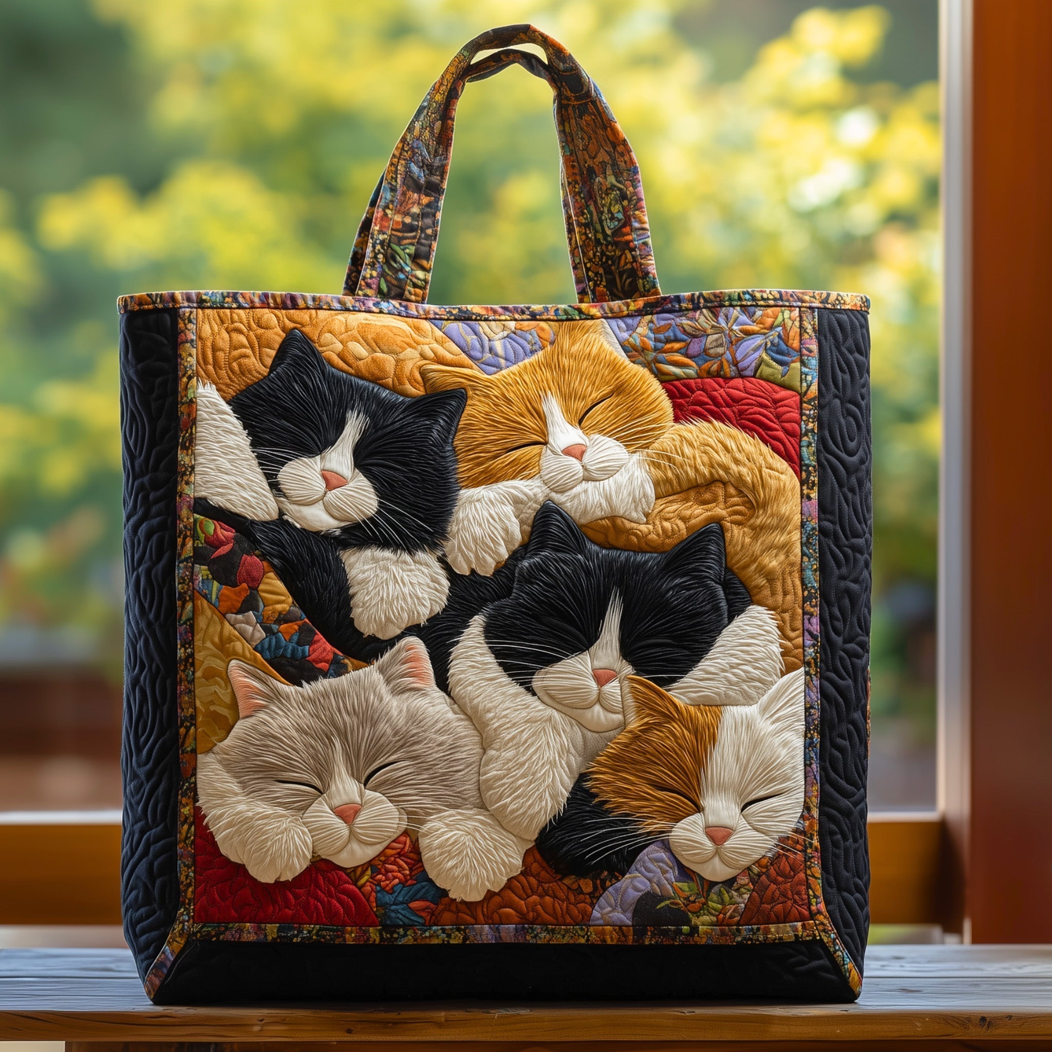 Cat Nap Quilted Tote Bag GFTOHD9049
