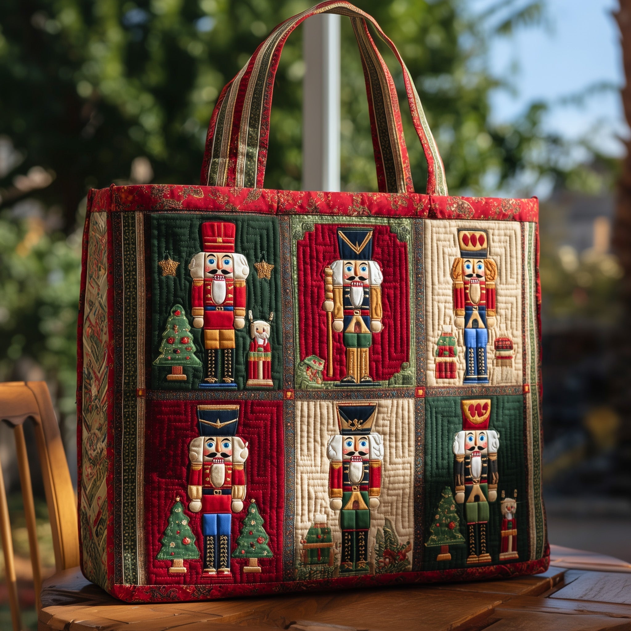 Festive Nutcracker Quilted Tote Bag GFTOHD9060