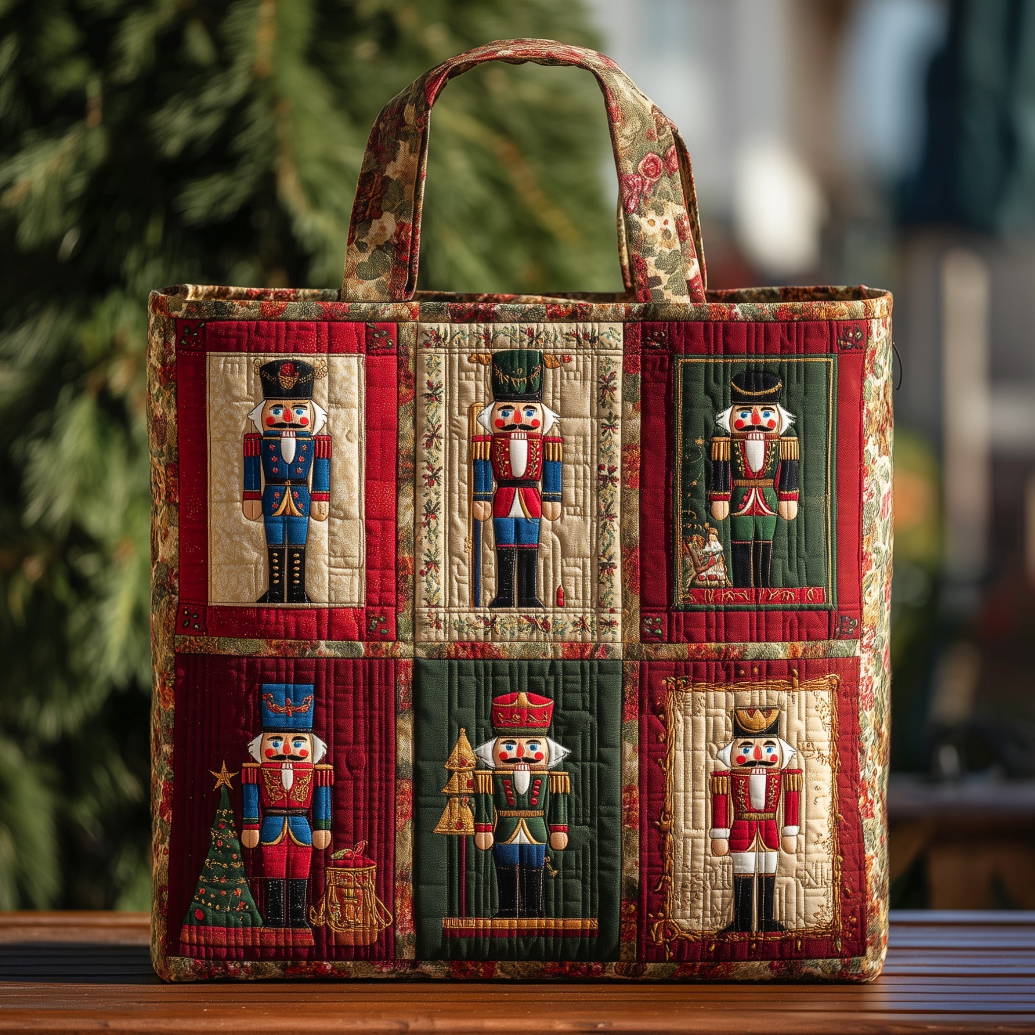 Festive Nutcracker Quilted Tote Bag GFTOHD9061