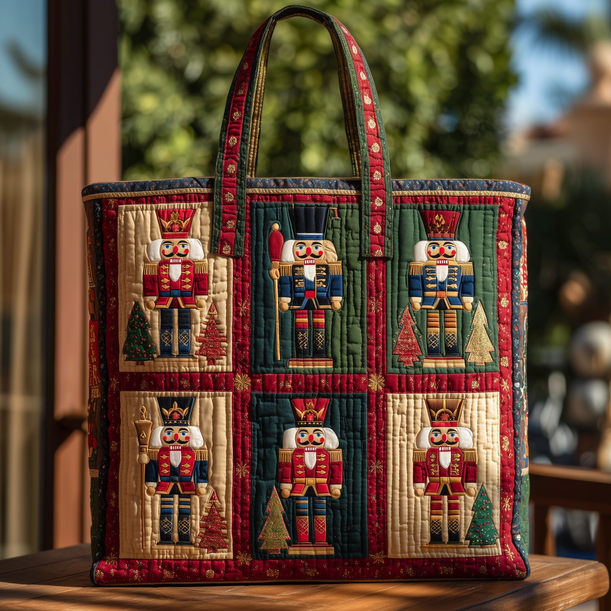 Festive Nutcracker Quilted Tote Bag GFTOHD9062