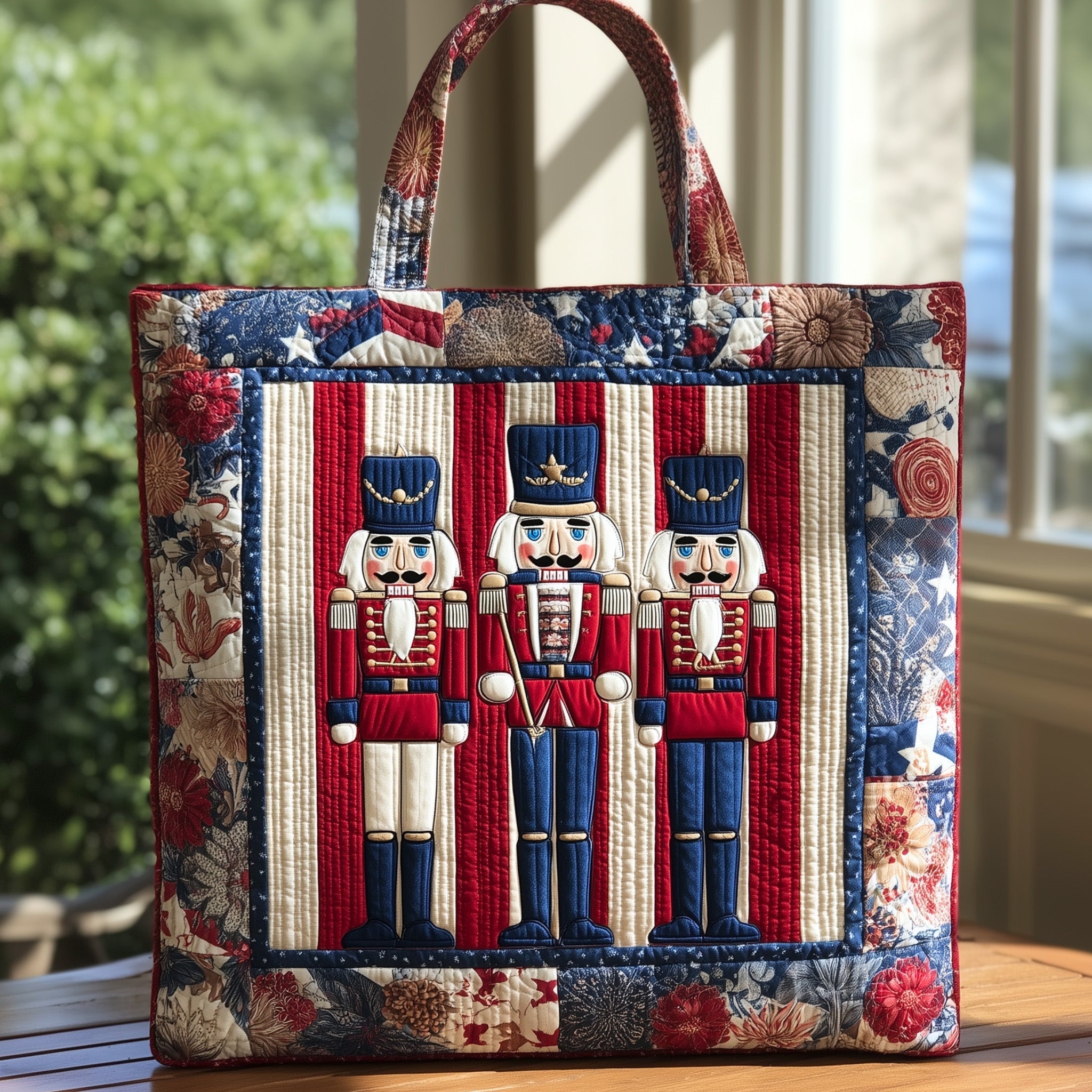Festive Nutcracker Quilted Tote Bag GFTOHD9081