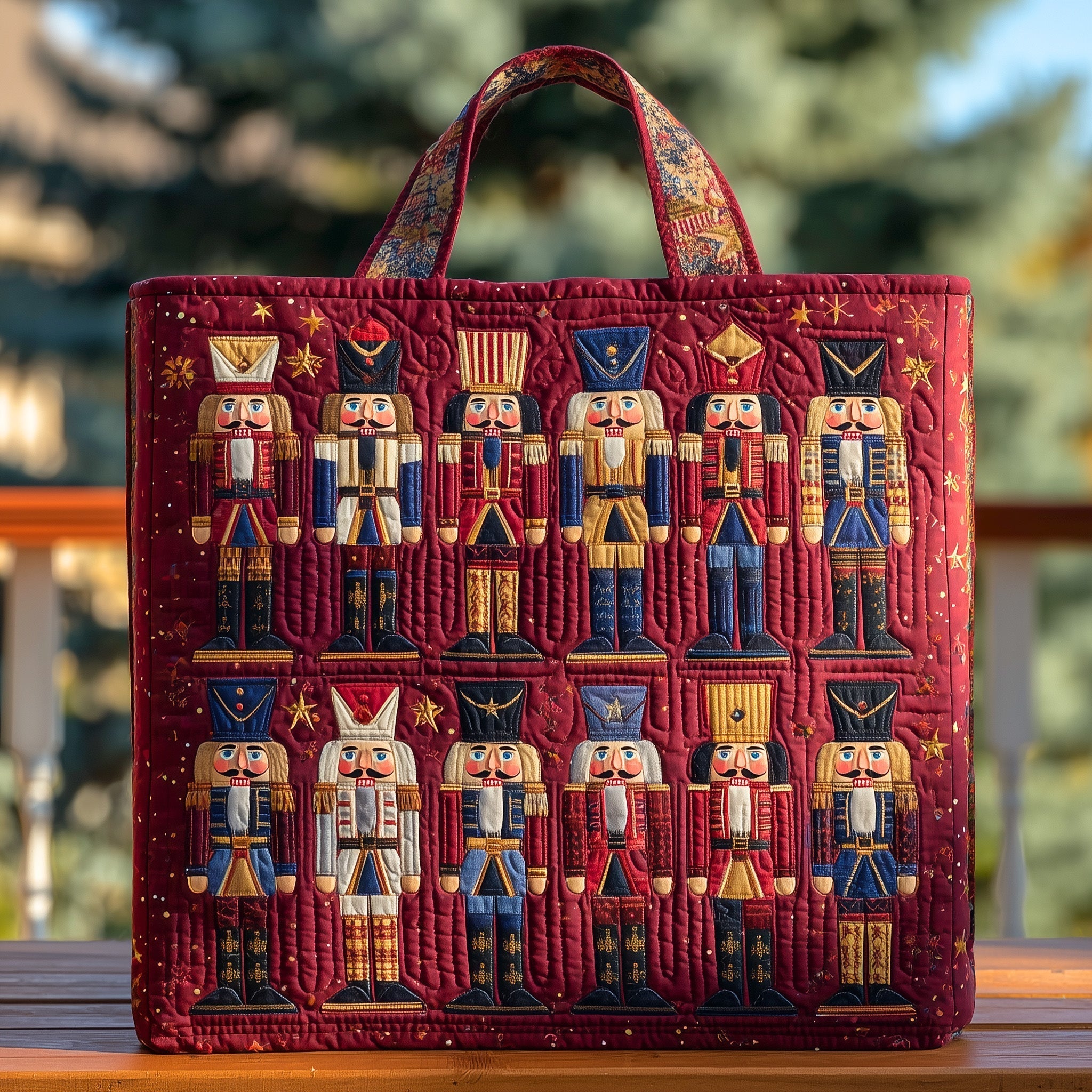 Festive Nutcracker Quilted Tote Bag GFTOHD9086