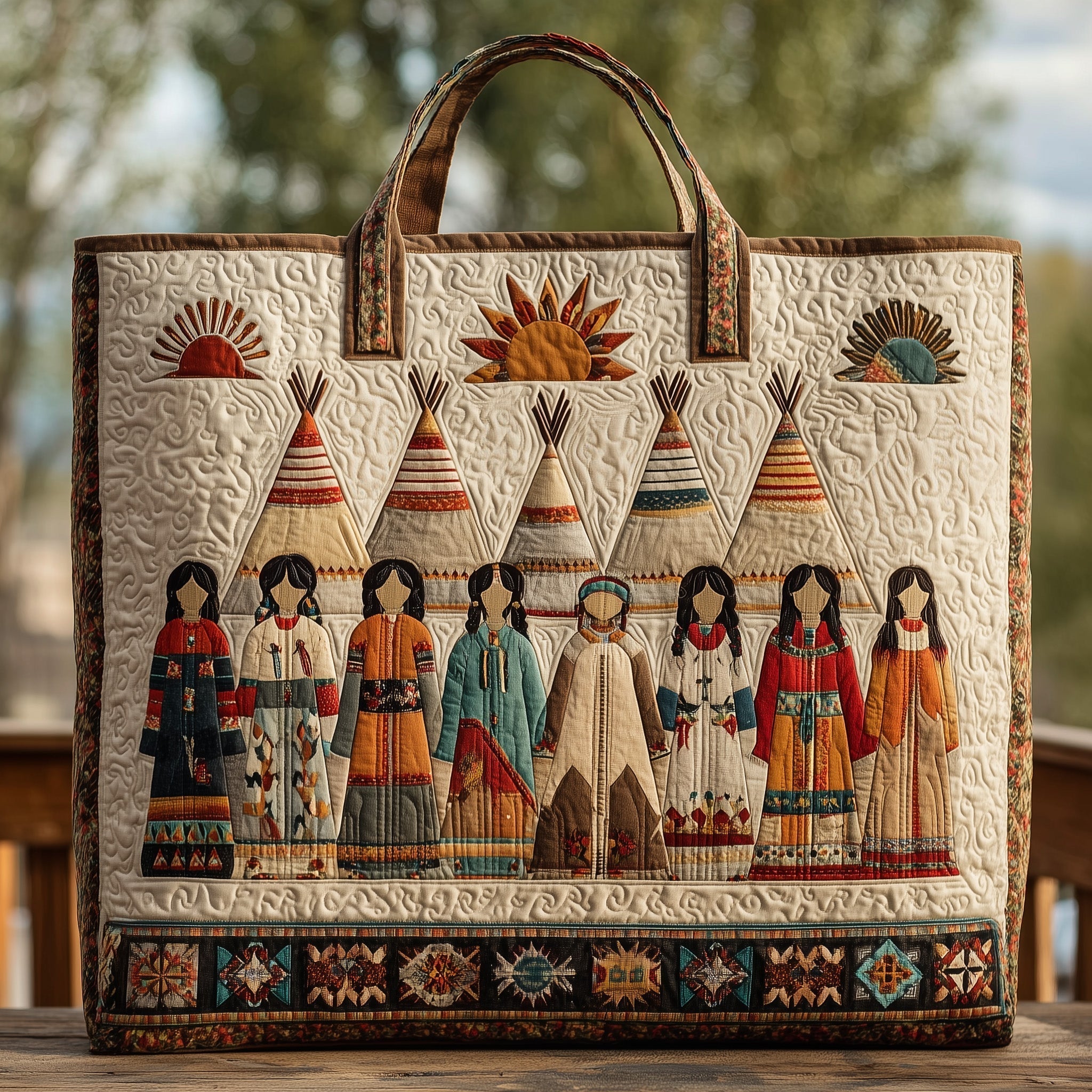 Native American Quilted Tote Bag GFTOHD9373