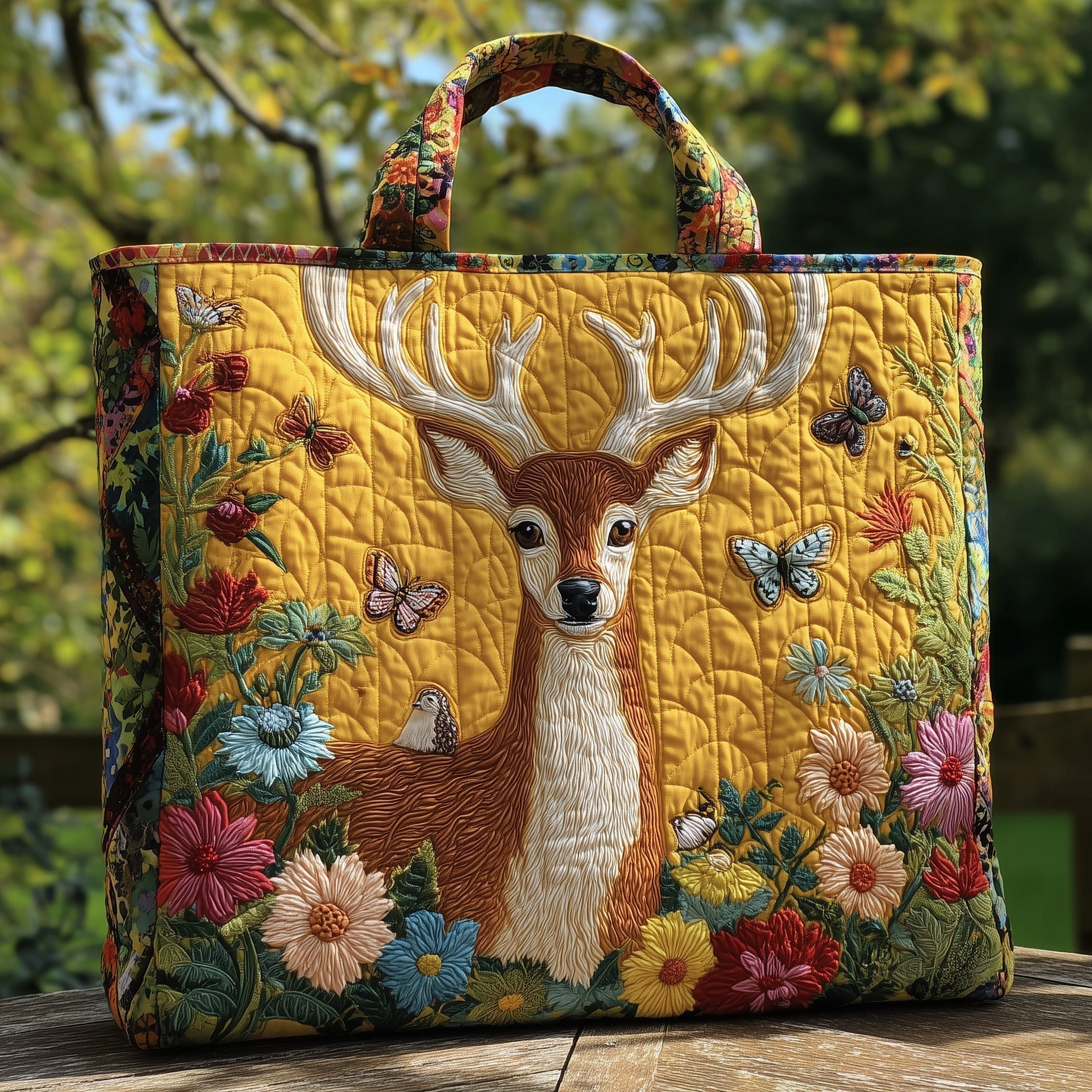 Deer Serenity Quilted Tote Bag GFTOHD9546