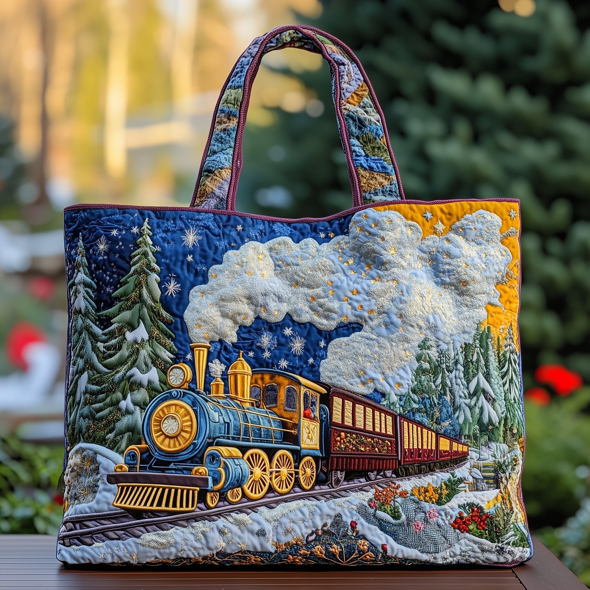 Train Quilted Tote Bag GFTOMA1214