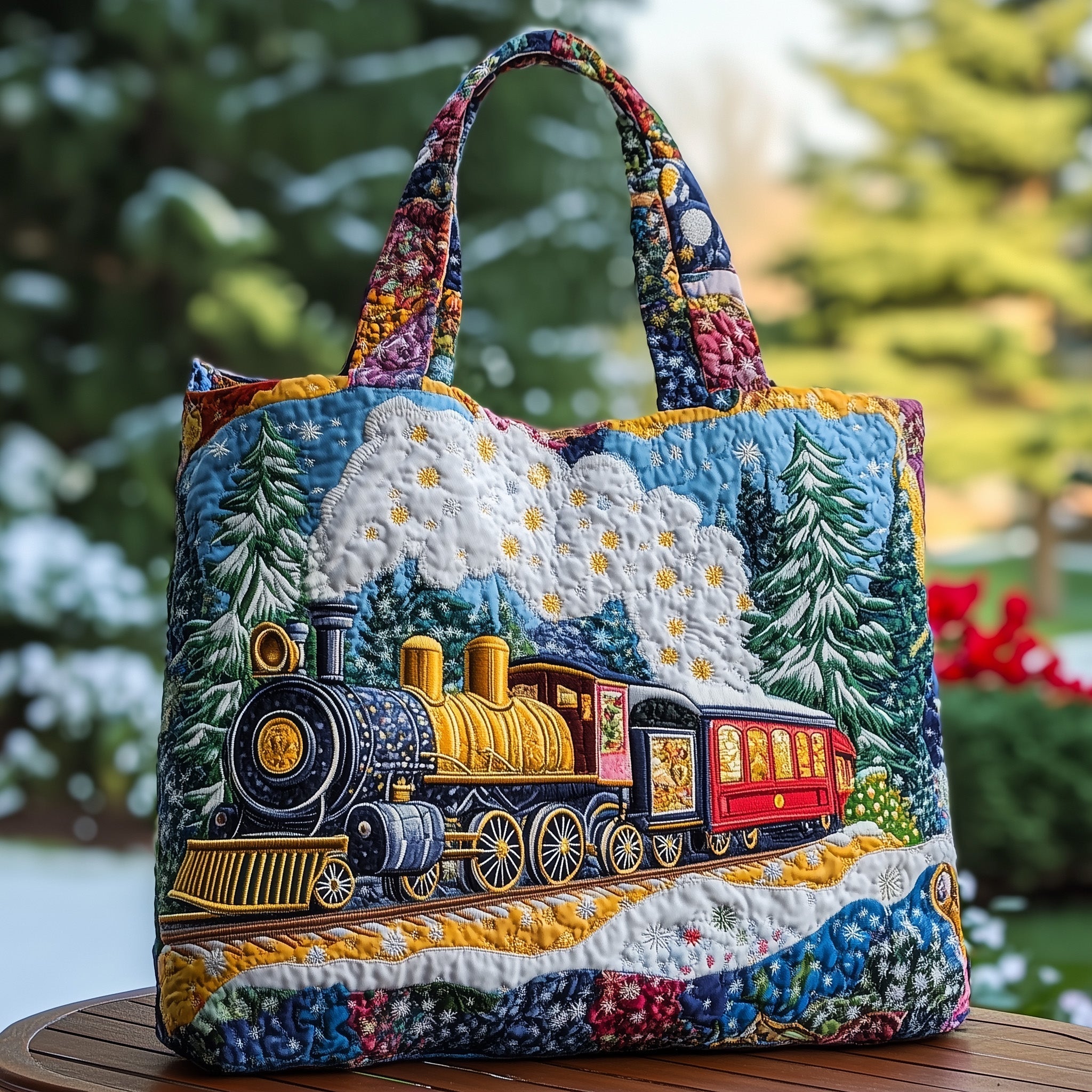 Train Quilted Tote Bag GFTOMA1215