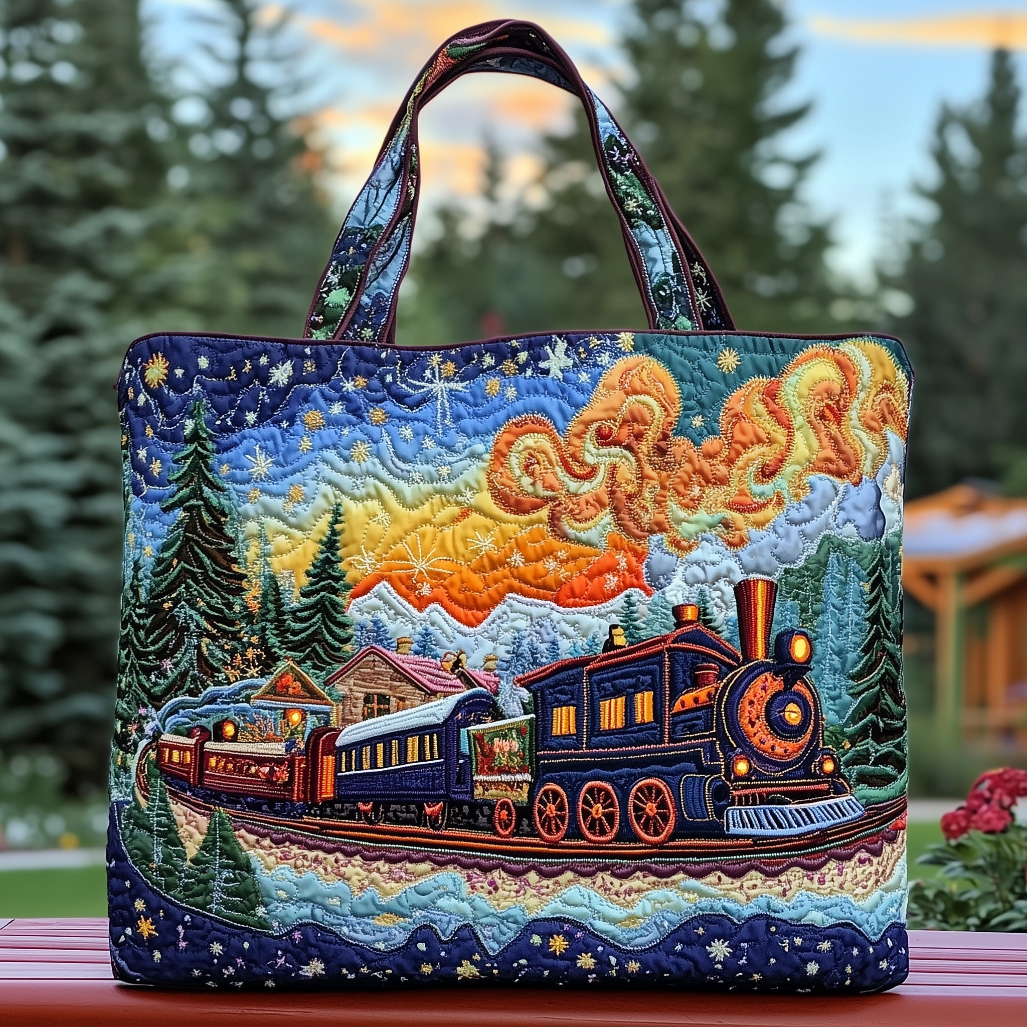 Train Quilted Tote Bag GFTOMA1219