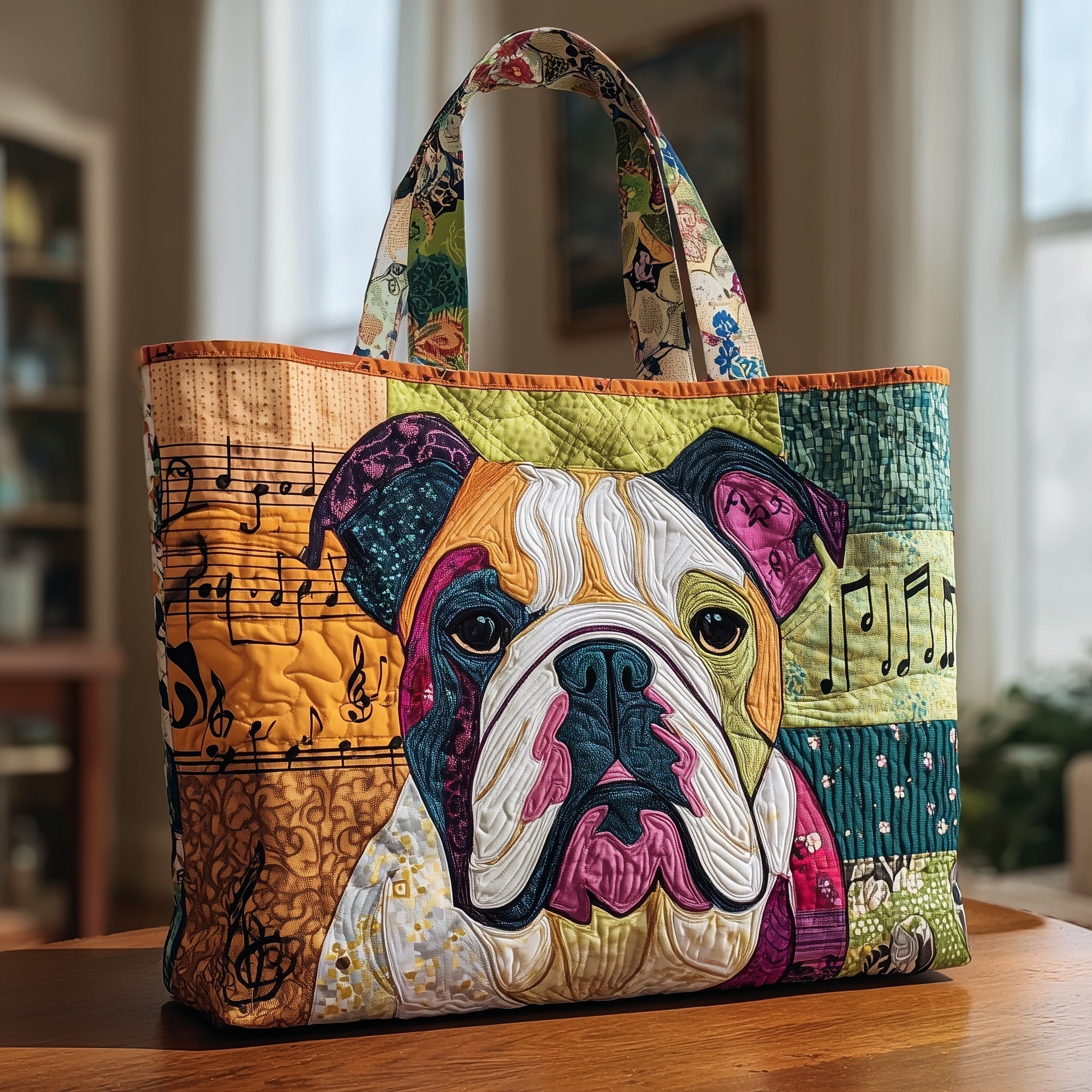 Bulldog Quilted Tote Bag GFTOMA1834