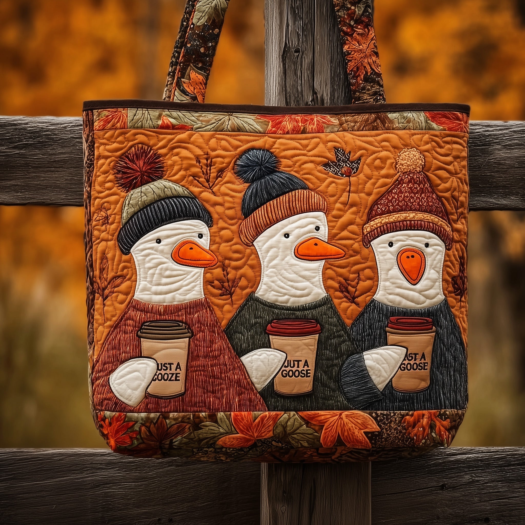 Just a Cozy Goose Quilted Tote Bag GFTOMA2287