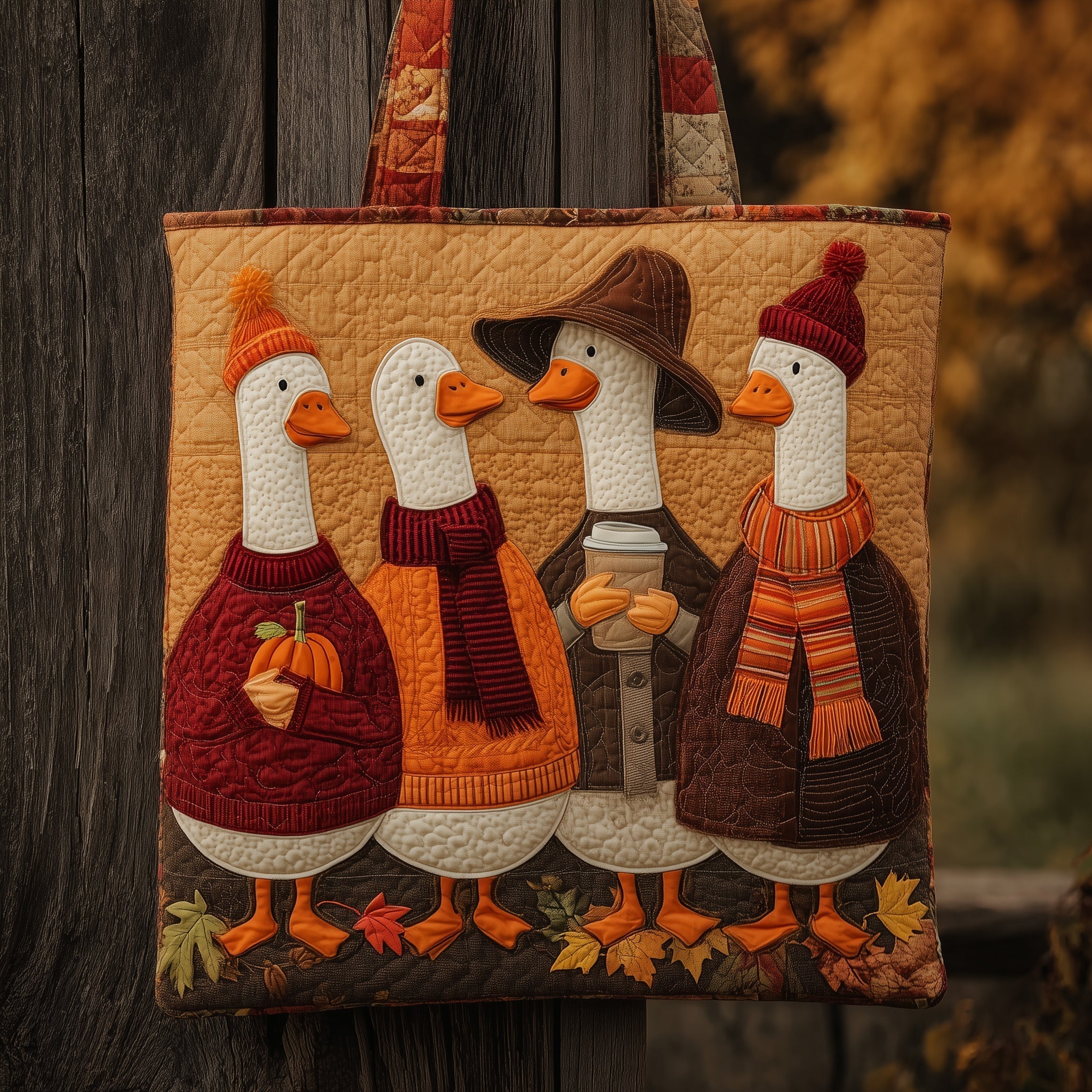 Just a Cozy Goose Quilted Tote Bag GFTOMA2291