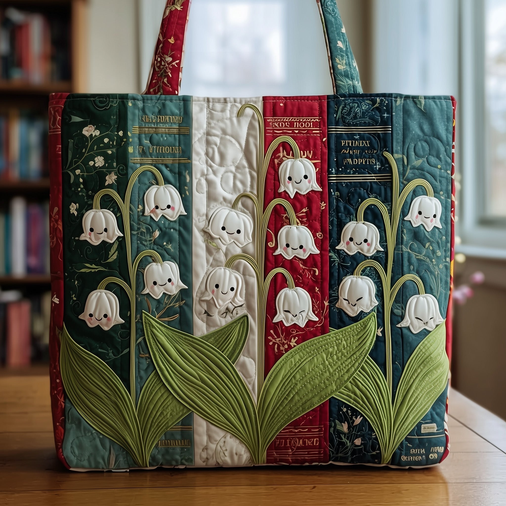 Ghost Lily Blooms Quilted Tote Bag GFTOMA2296